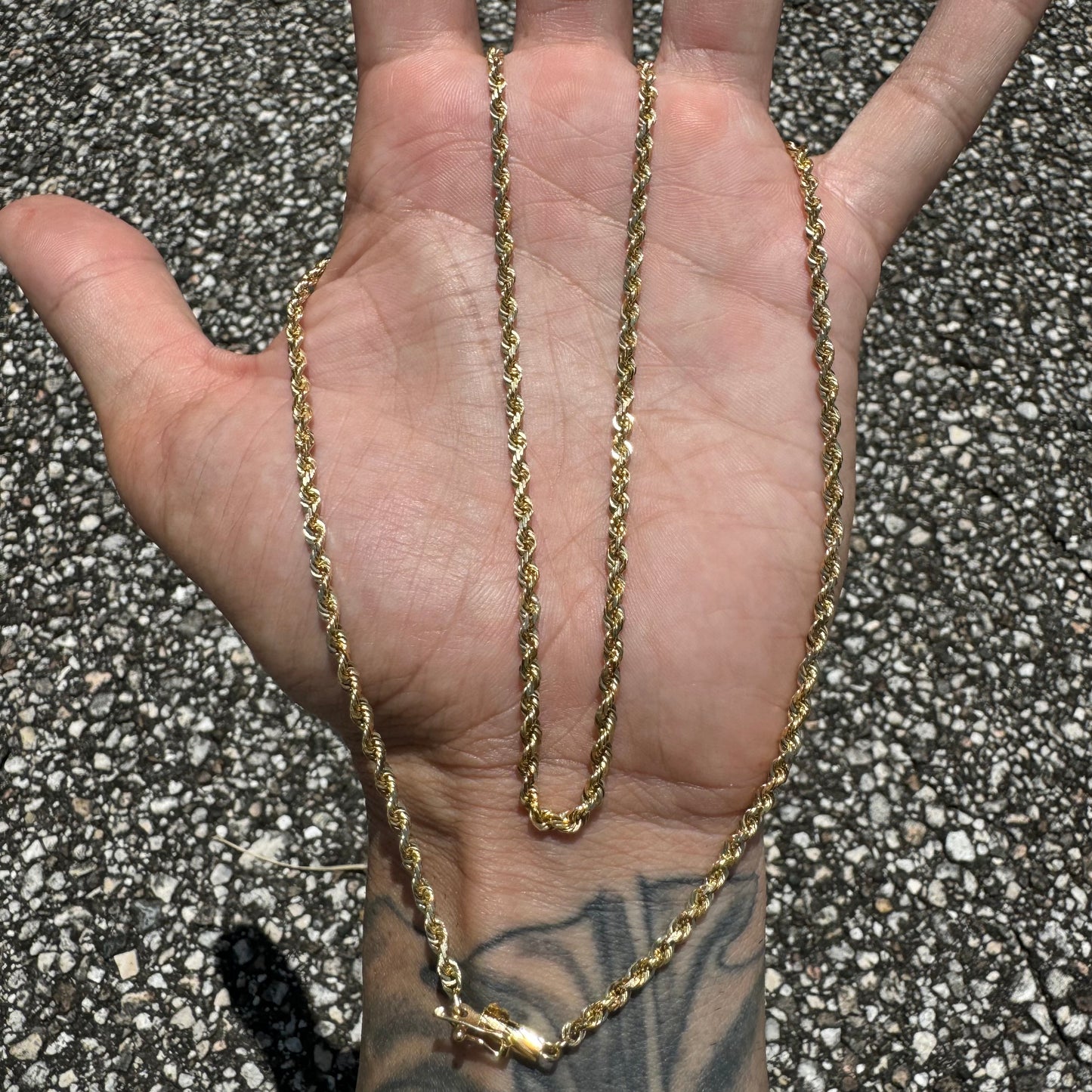 1980’s/90’s Solid 14k Diamondcut Yellow Gold Rope Chain Necklace By Michael Anthony (24”)