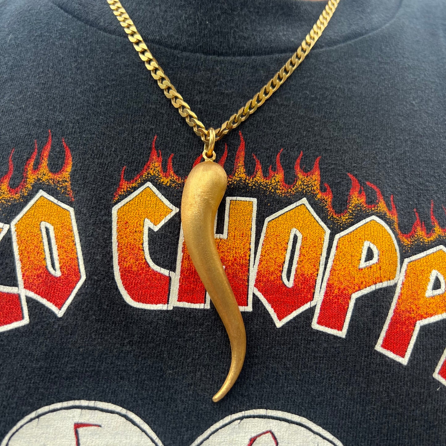 Mid-Century 18k Italian Cornicello Protection Amulet Pendant.