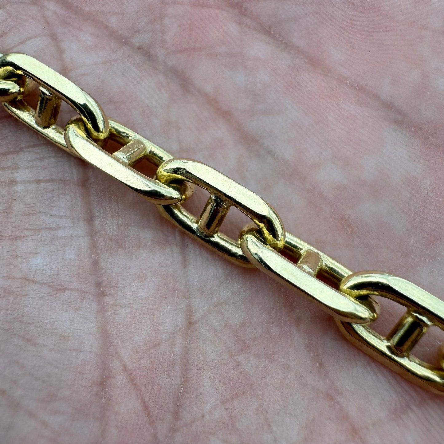 Brand New Solid 14k Yellow Gold Heavyweight Knife Edged Chaine D’Ancre Link Bracelet (8.5”)