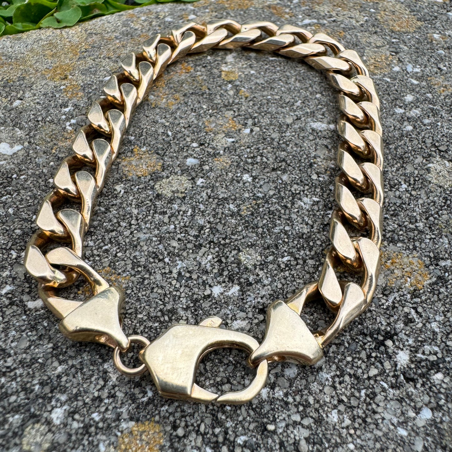 Vintage Solid 14k Yellow Gold Super Heavyweight Chunky Cuban Curb Link Bracelet (8.75”)