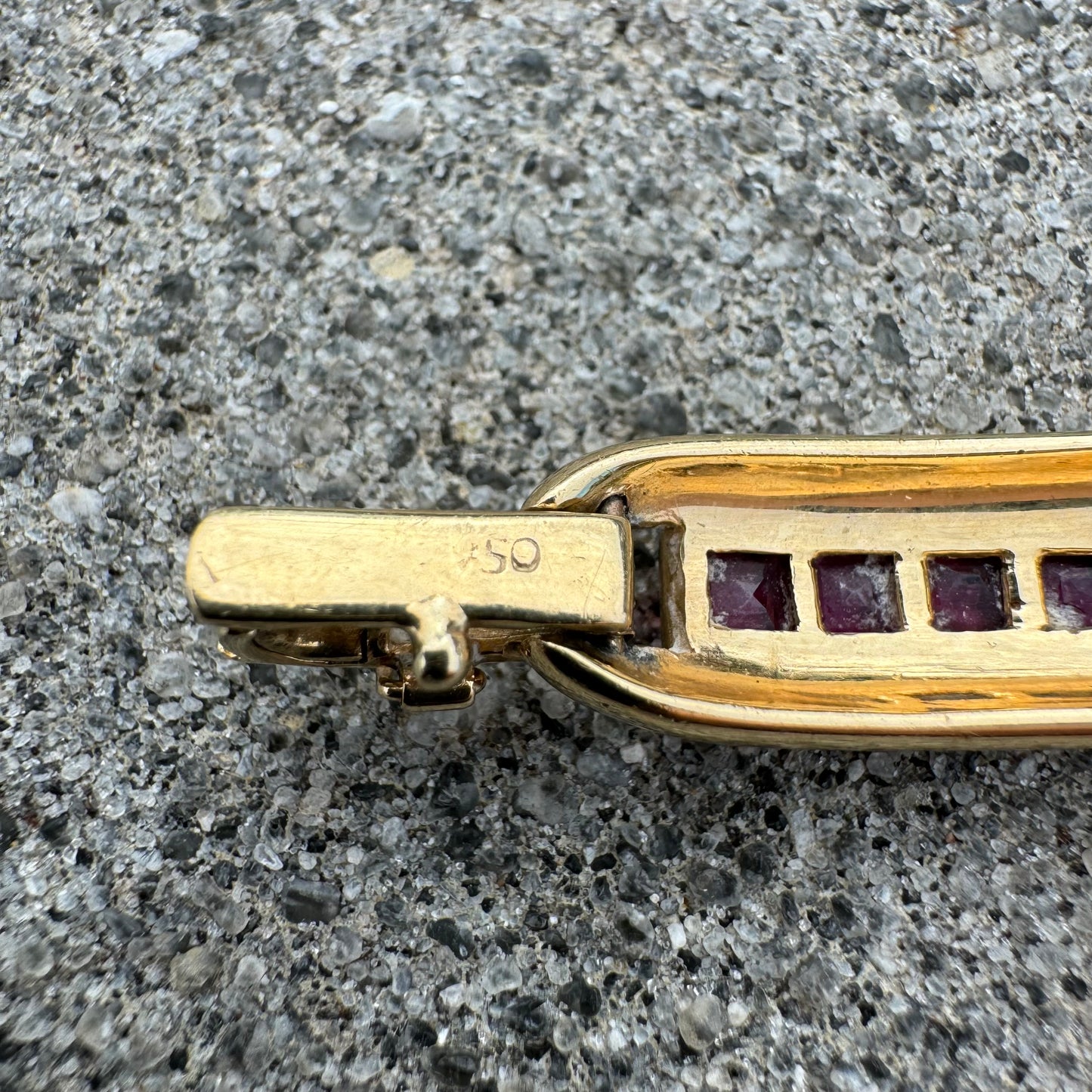 Vintage Custom Solid 18k Yellow Gold 3.0ctw Natural Ruby 1.0ctw Natural Diamond Bracelet (7”)