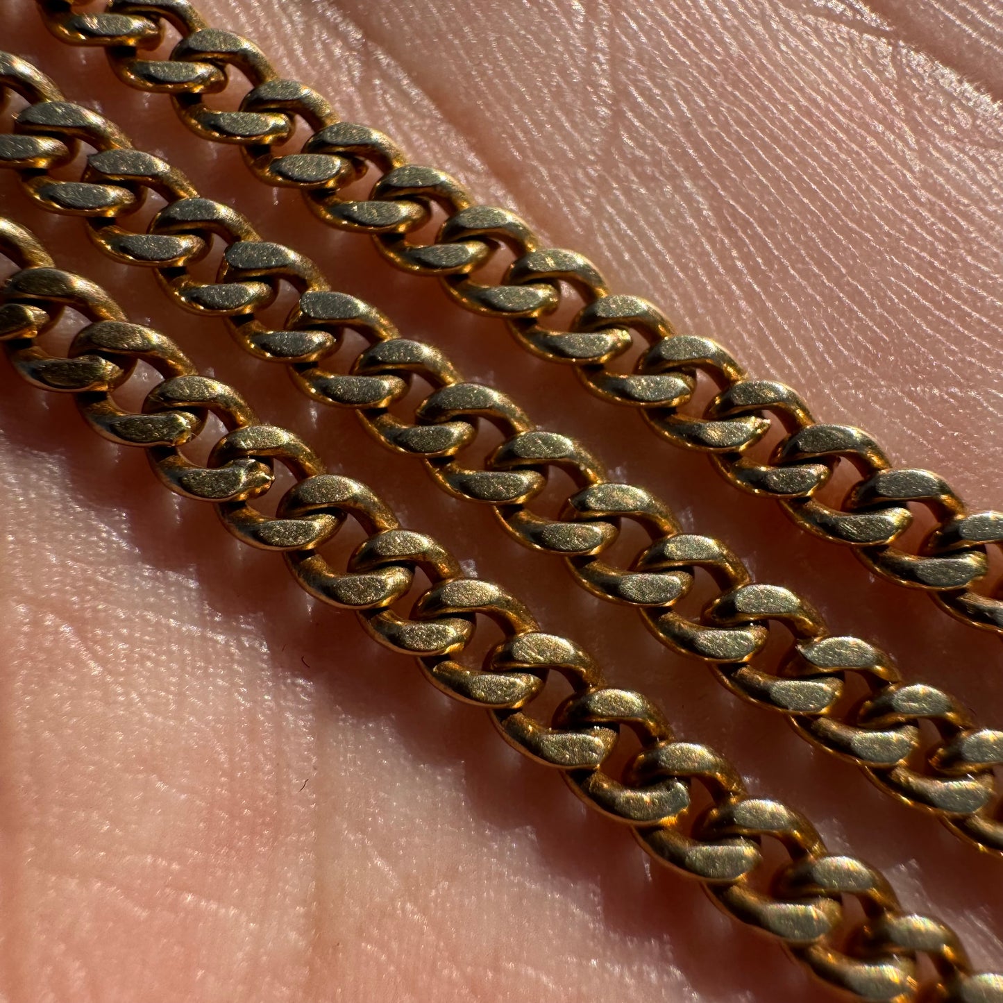 1922 Solid 14k Buttery Yellow Gold Sliding Double Albert Curb Link Watch Chain Necklace (22.25”)