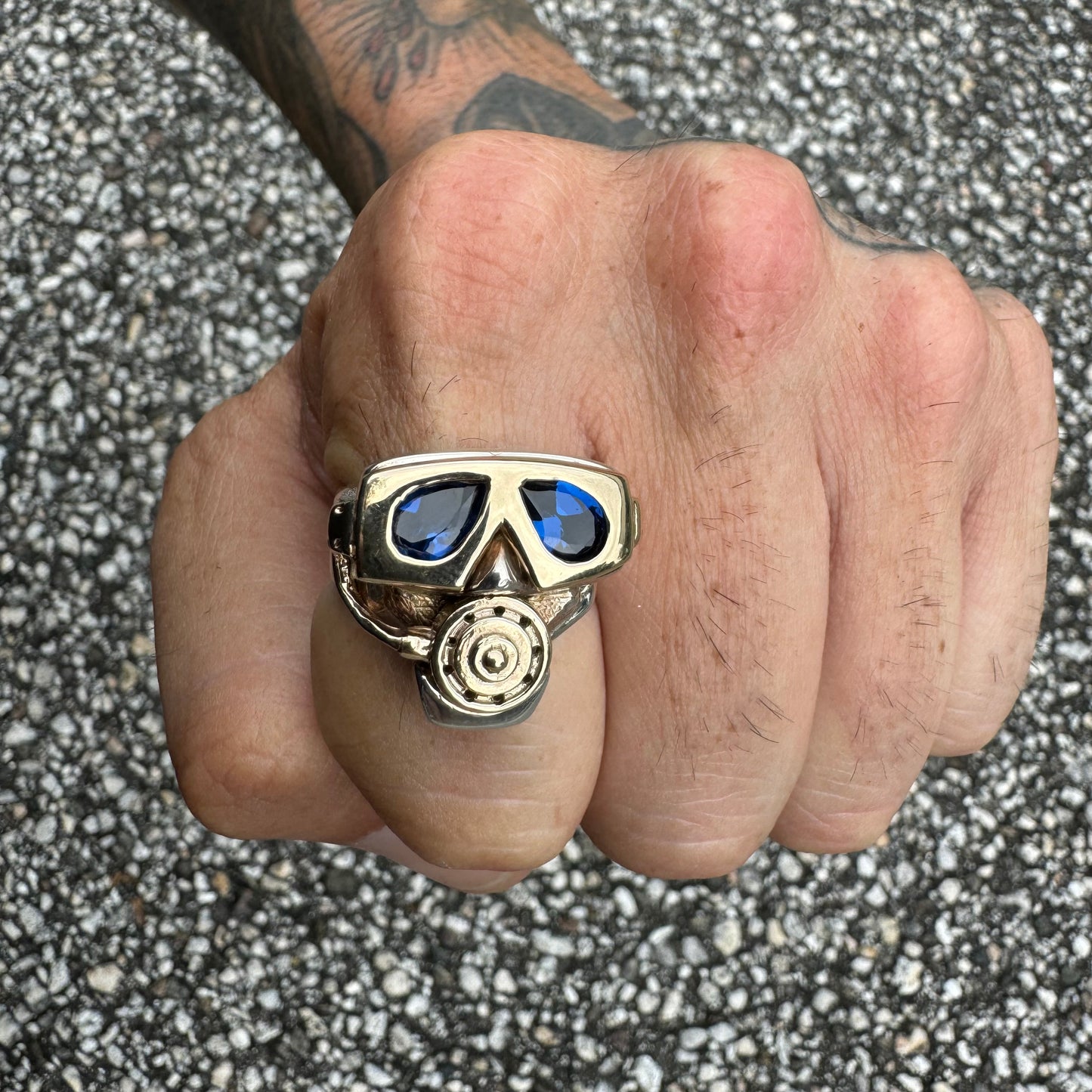 Custom Made 14k Yellow Gold And Sterling Silver Divers Mask Ring By Florida Key’s Jewelery (10)