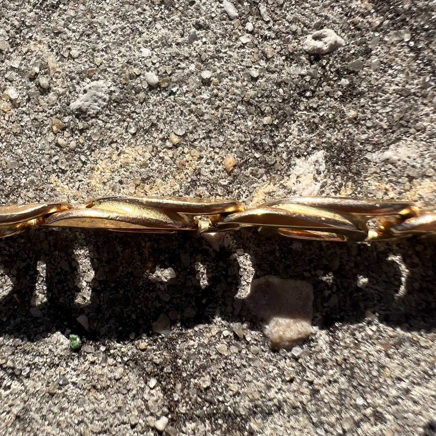 1980’s Solid 14k Italian Yellow Gold Tigers Eye Link Bracelet (8.25”)