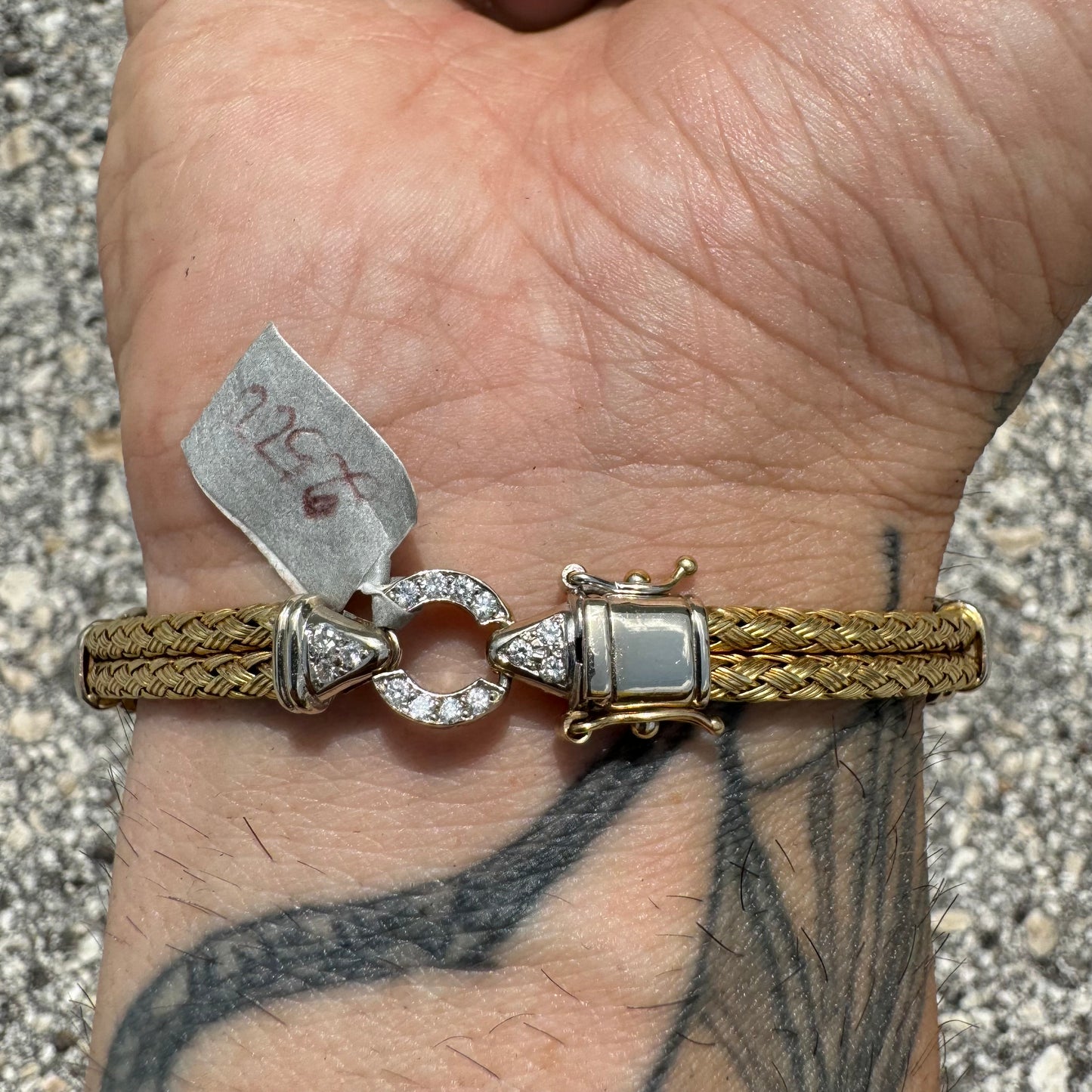 High End 14k Gold 1.4CTW Natural VS Diamond Mesh Link Bracelet By Daniel W. (7.5”)