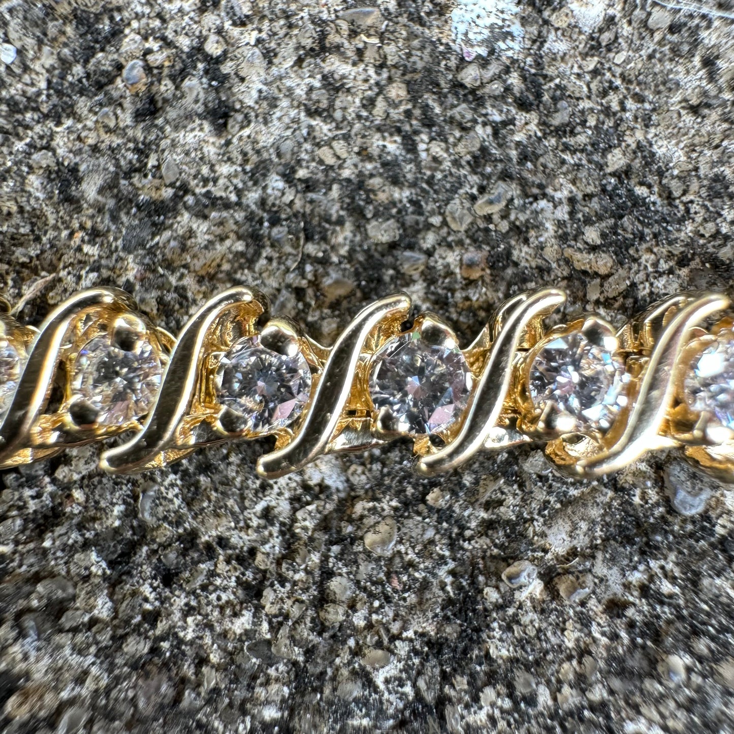 Vintage 2.5CTW Natural VS Diamond 14k Yellow Gold S-Link Tennis Bracelet (6.75”)