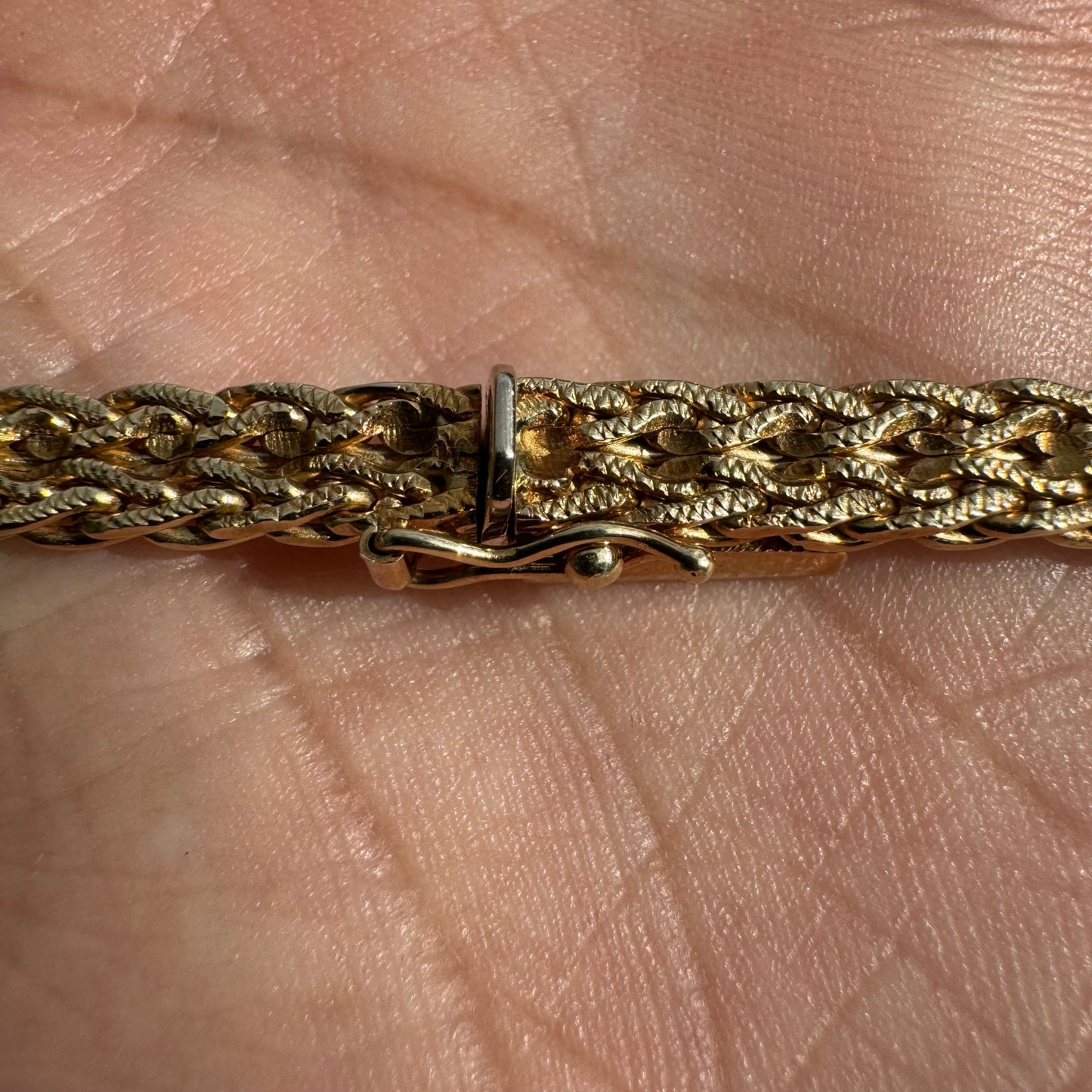 Vintage Solid 14k Italian Yellow Gold Floating 1.1CTW VS Quality Natural Diamond Double Row Braided Foxtail Necklace (17”)