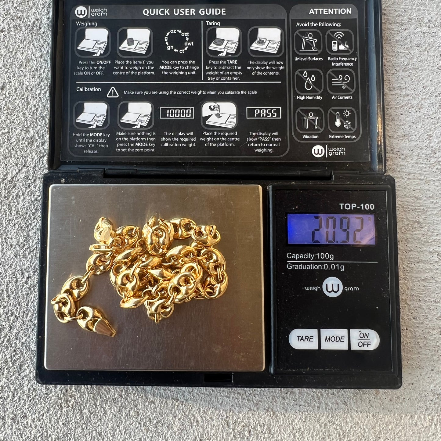 18k Chunky Italian Puffed Gucci Link Necklace (18”)