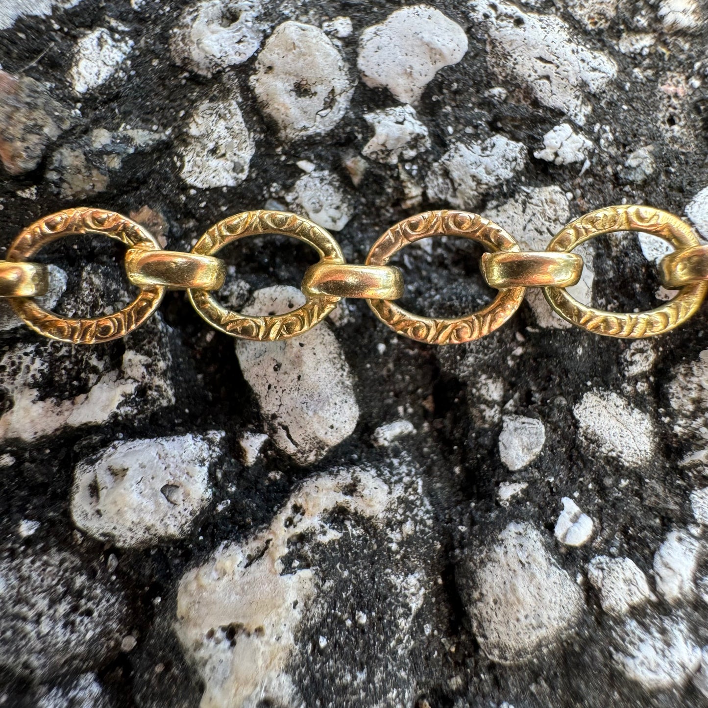 Early 1900’s Solid 18k Gold Rose Cut Garnet Bracelet (7.25”)