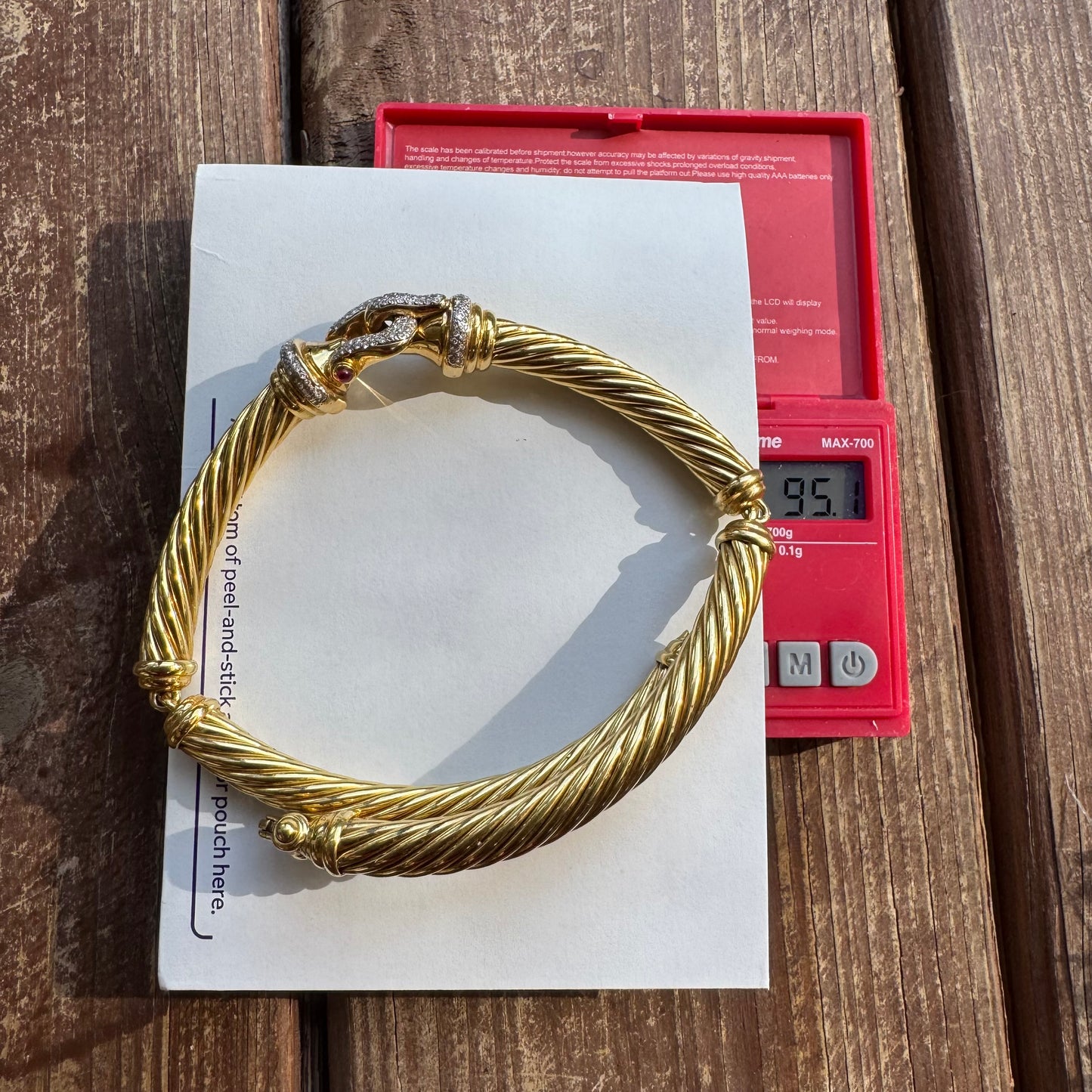 Vintage David Yurman 18k Yellow Gold Natural Diamond And Ruby Cable Link Buckle Necklace (16”)