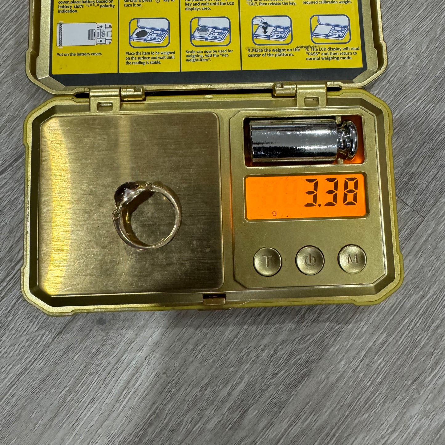 Early 1900’s Edwardian 14k Yellow Gold Essex Crystal Fox Ring (6.5)