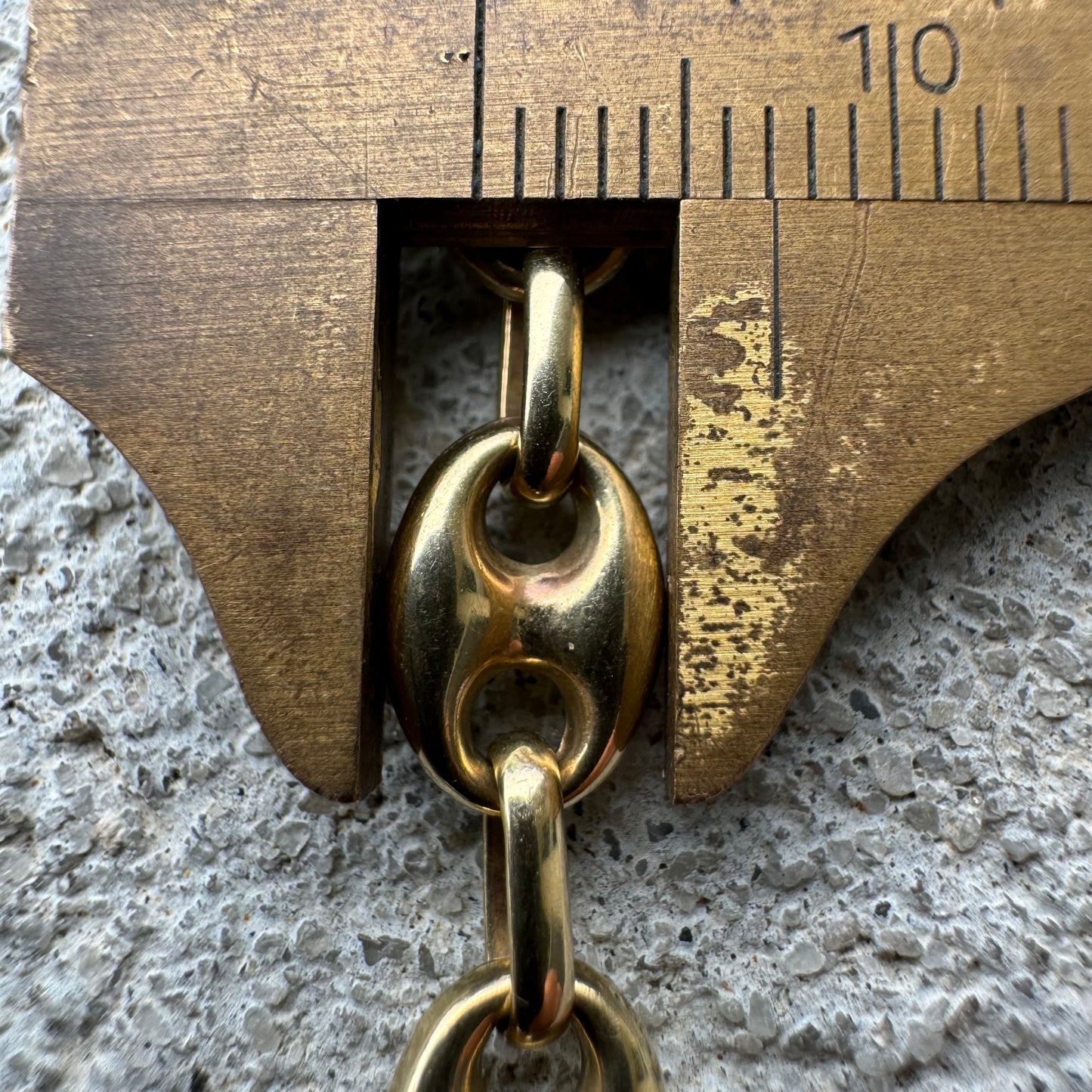 Vintage 14k Yellow Gold Italian Puffed Gucci Link Necklace (21”)
