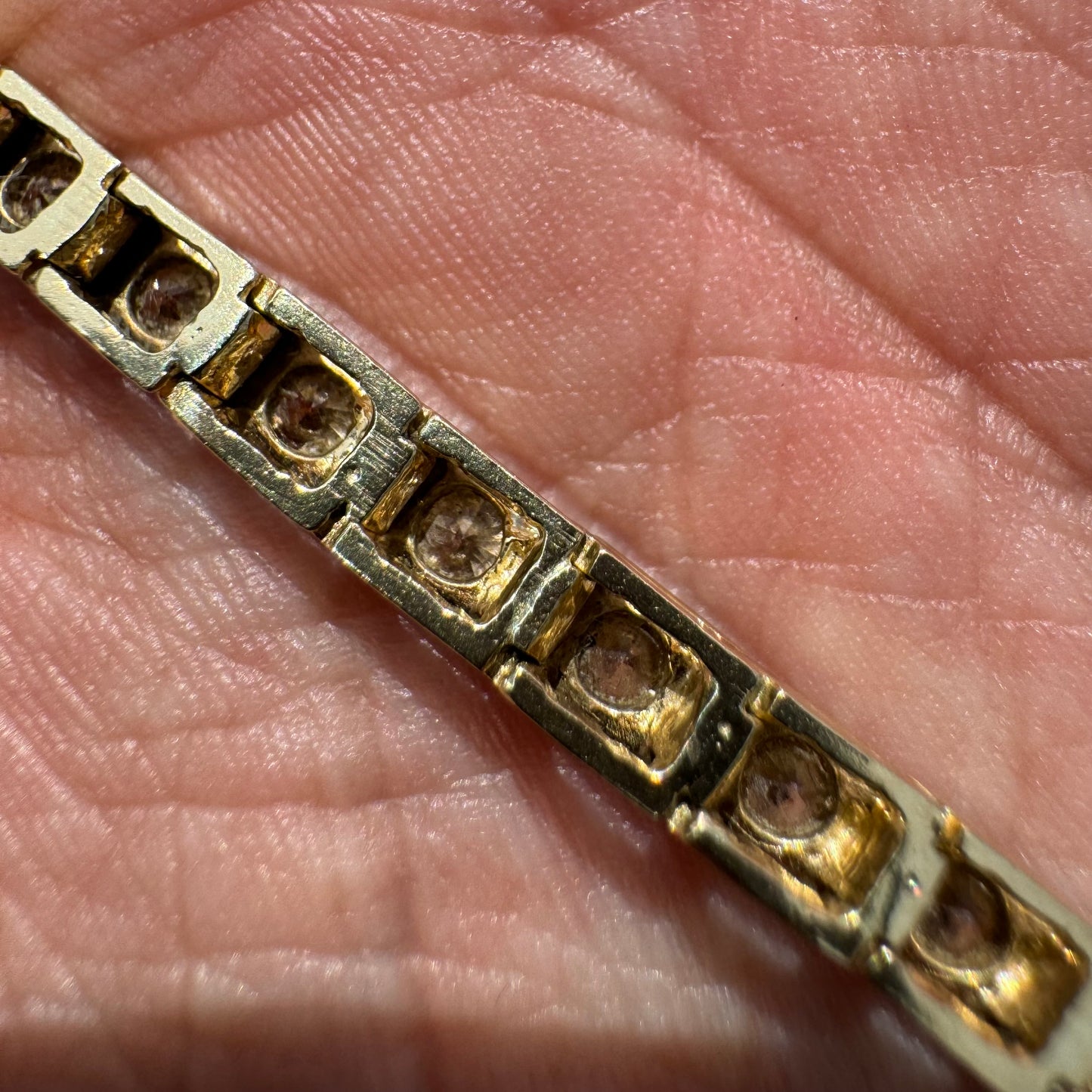 Vintage 5.0ctw Natural Champagne Diamond 14k Gold Tennis Bracelet (7.15”)