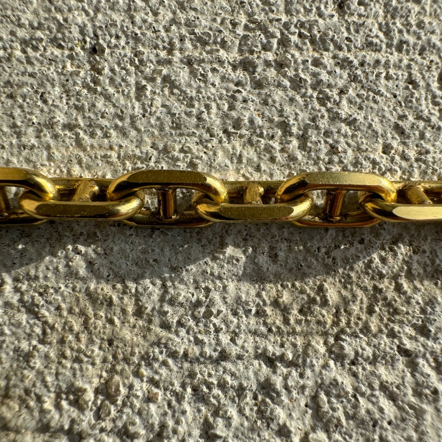 Vintage Solid 14k Yellow Italian Gold Chaine D’ Ancre Mariner Link Necklace (24”)