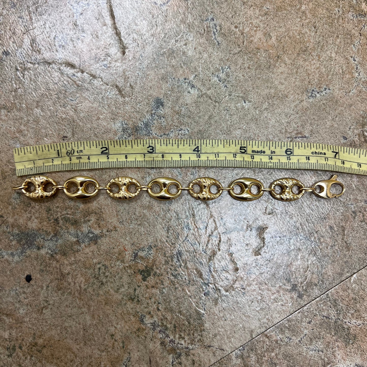 18k Yellow Gold Chunky Puffed Gucci Link Bracelet (7”)