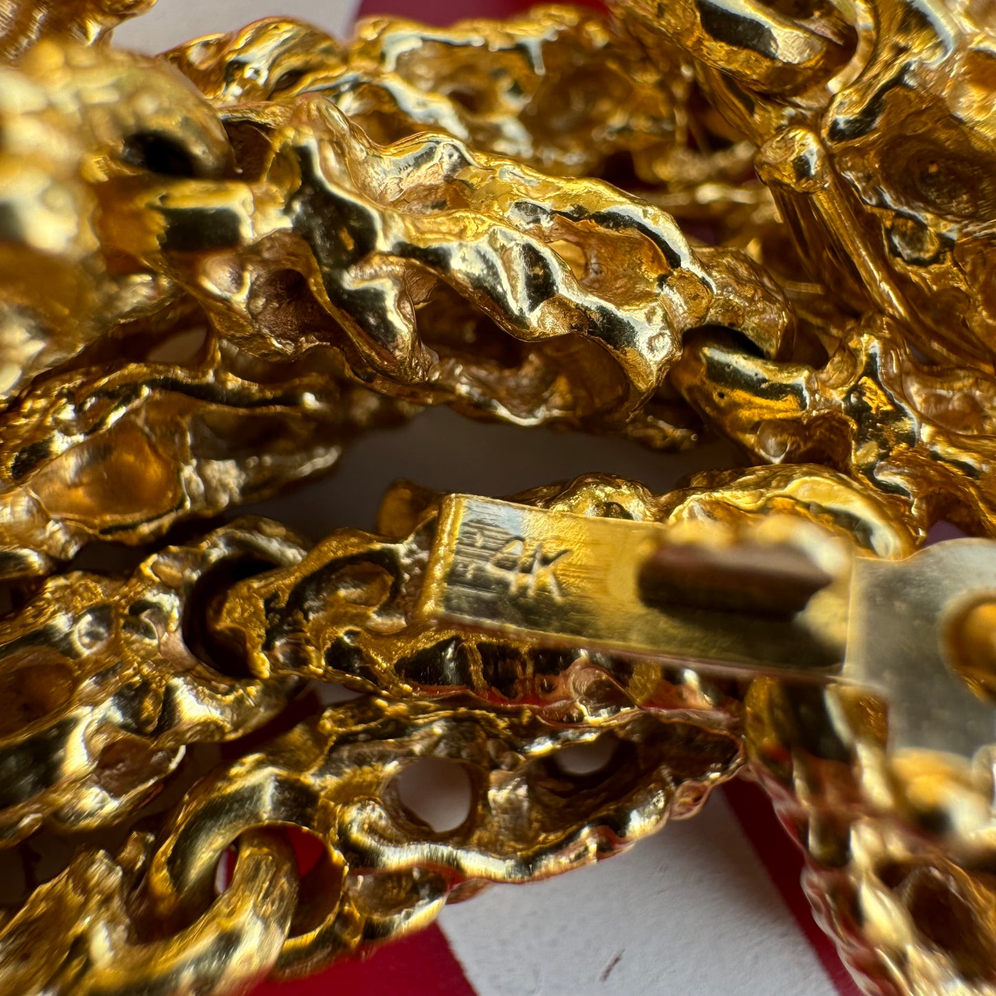 1970’s Solid 14k Yellow Gold Heavyweight Nugget Link Necklace (20.25”)
