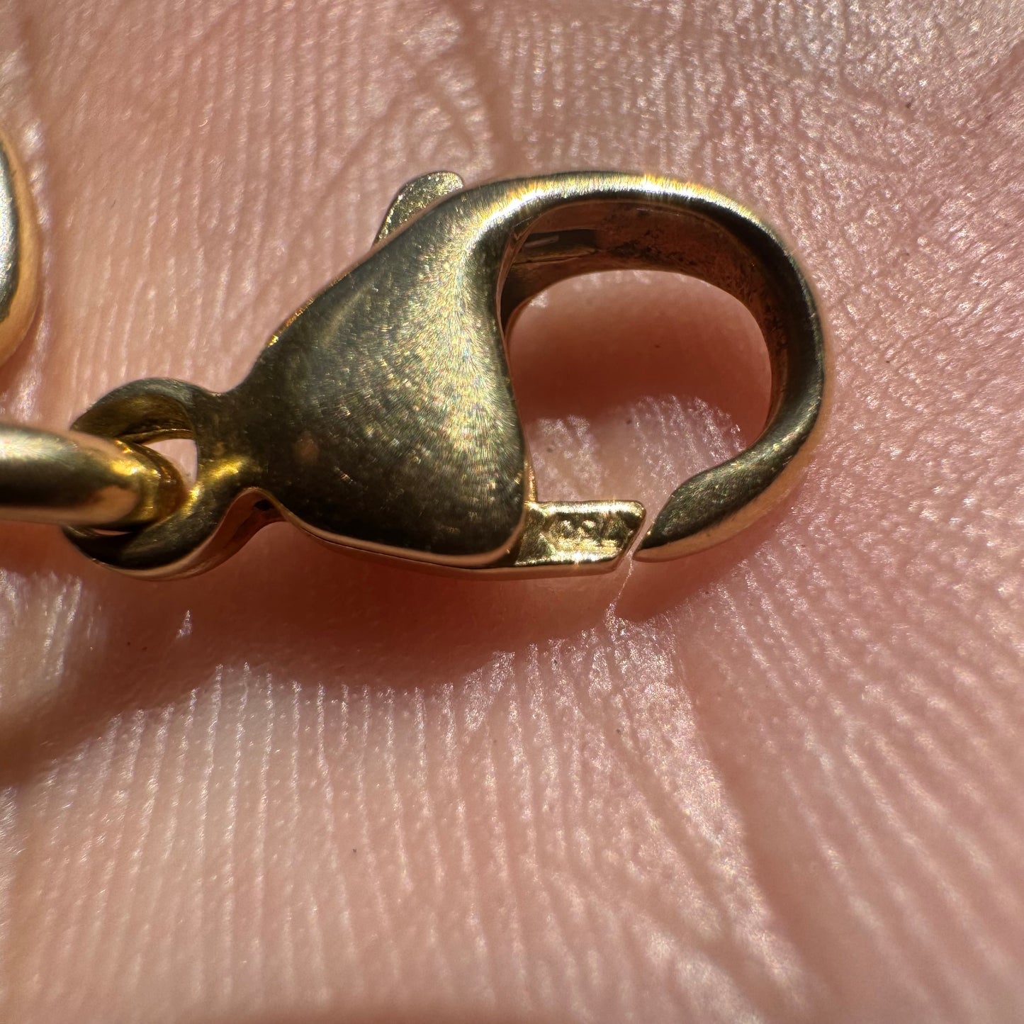 Tiffany & Co. Solid 18k Yellow Gold Cable Link Heart Tag Bracelet (7.75”)