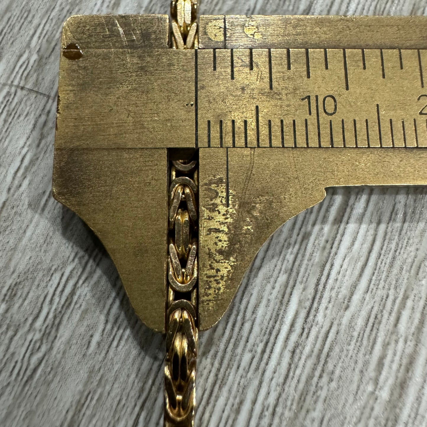 Vintage Solid 14k Italian Yellow Gold Byzantine Link Necklace (18.5”)