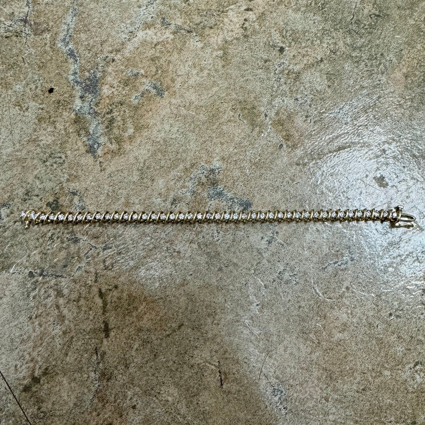 Vintage 3.0CTW Natural Diamond 14k Yellow Gold Tennis Bracelet (7.25”)