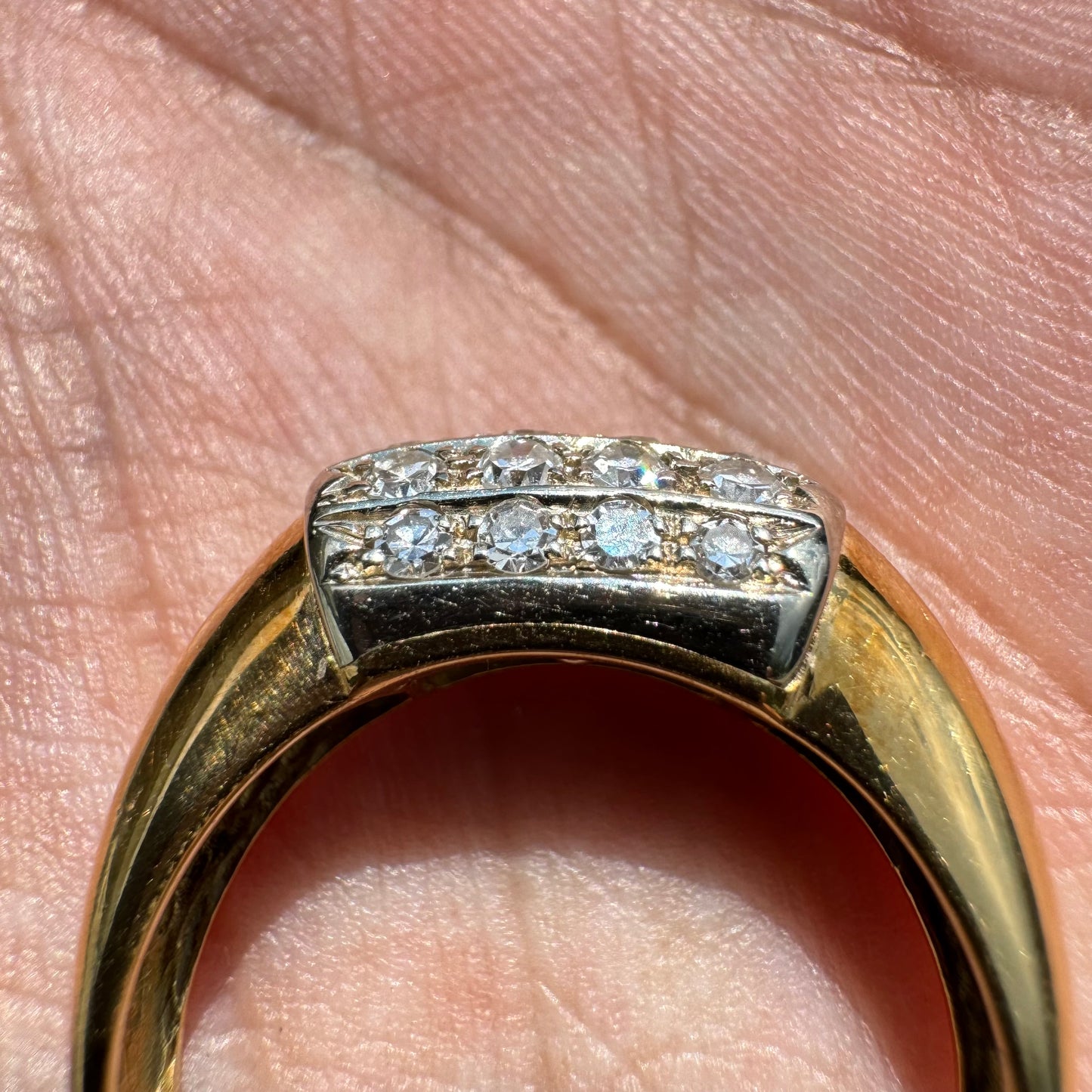 Vintage 14k Yellow Gold 1.0CTW Flawless/VVS1 Natural Diamond Ring (8.75)
