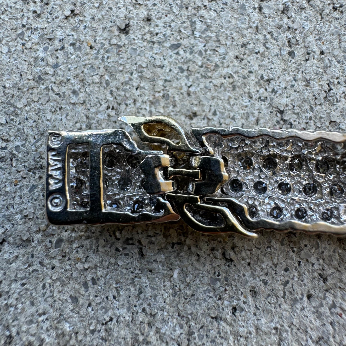 1990’s Two-Tone 14k Gold 7.55CTW Natural Diamond Bracelet (7.15”)