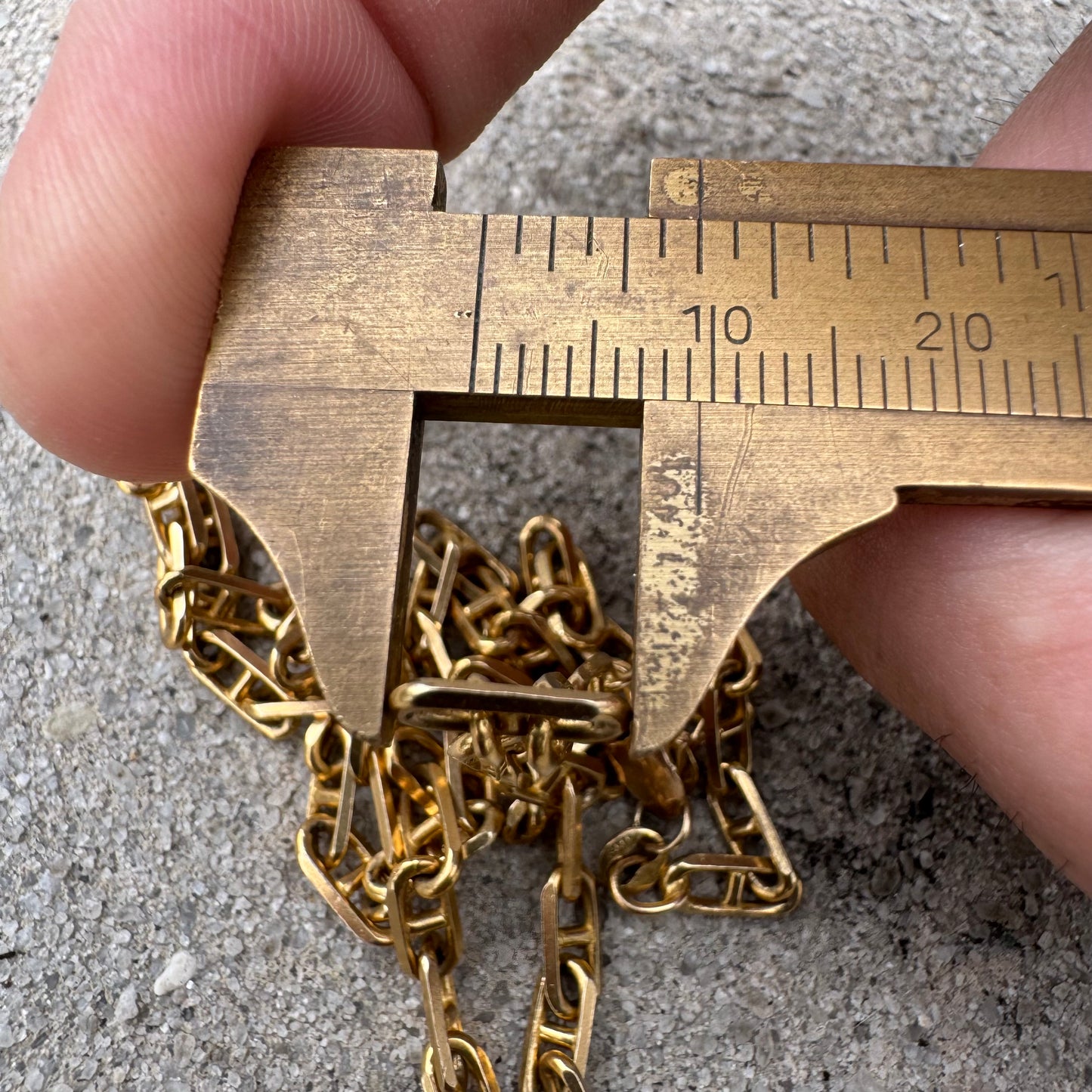 Vintage Solid 14k Yellow Italian Gold Chaine D’ Ancre Mariner Link Necklace (20”)