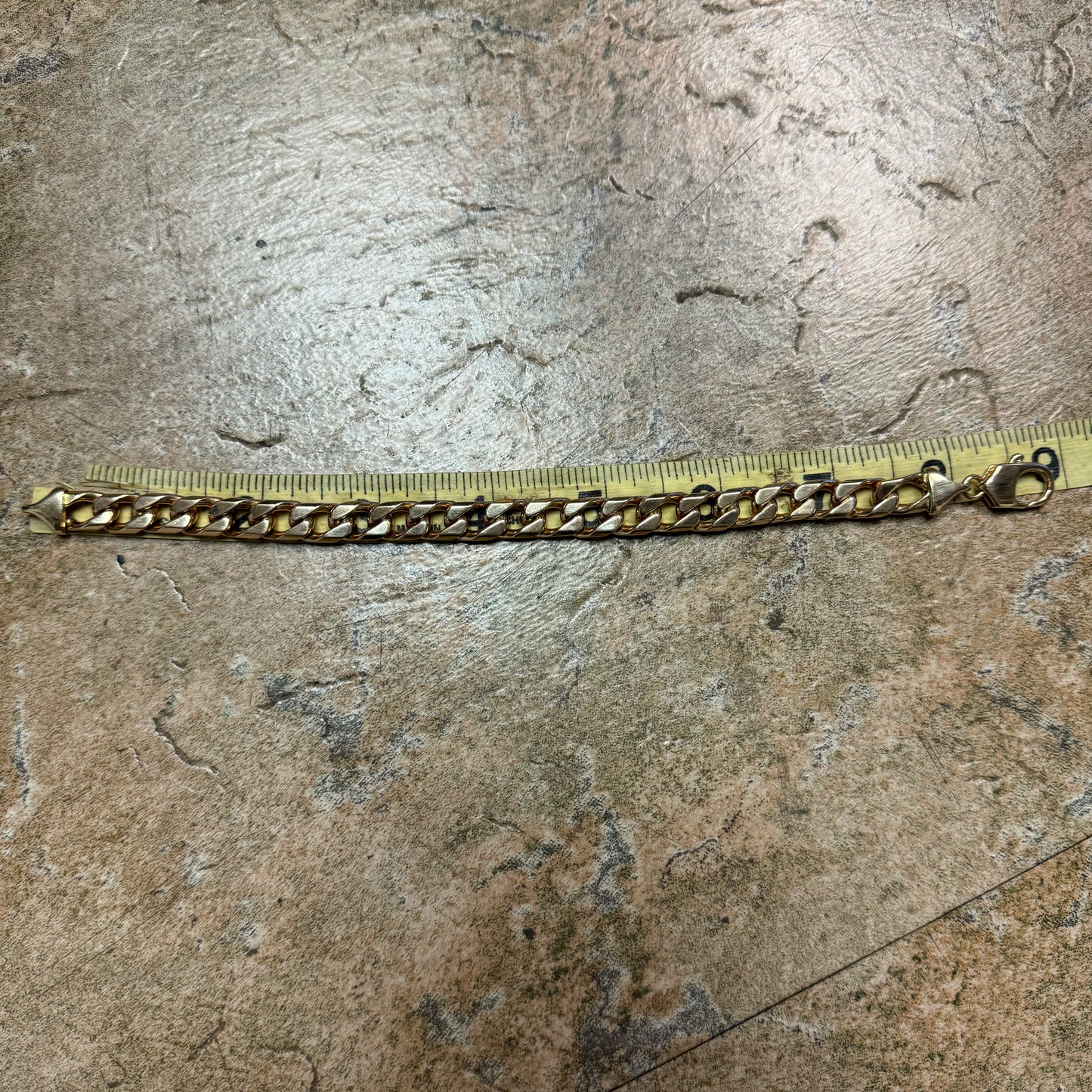 Vintage Solid 14k Yellow Gold Super Heavyweight Chunky Cuban Curb Link Bracelet (8.75”)