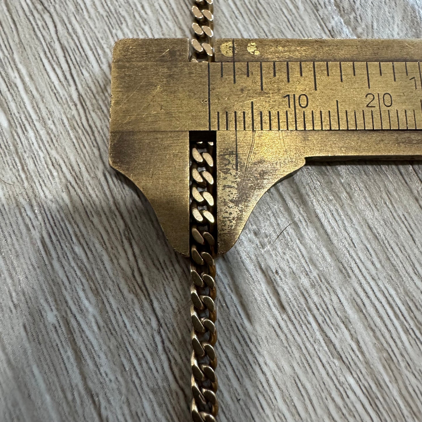 1915 Solid 14k Yellow Gold Double Albert Curb Link Watch Chain Necklace (18.5”)