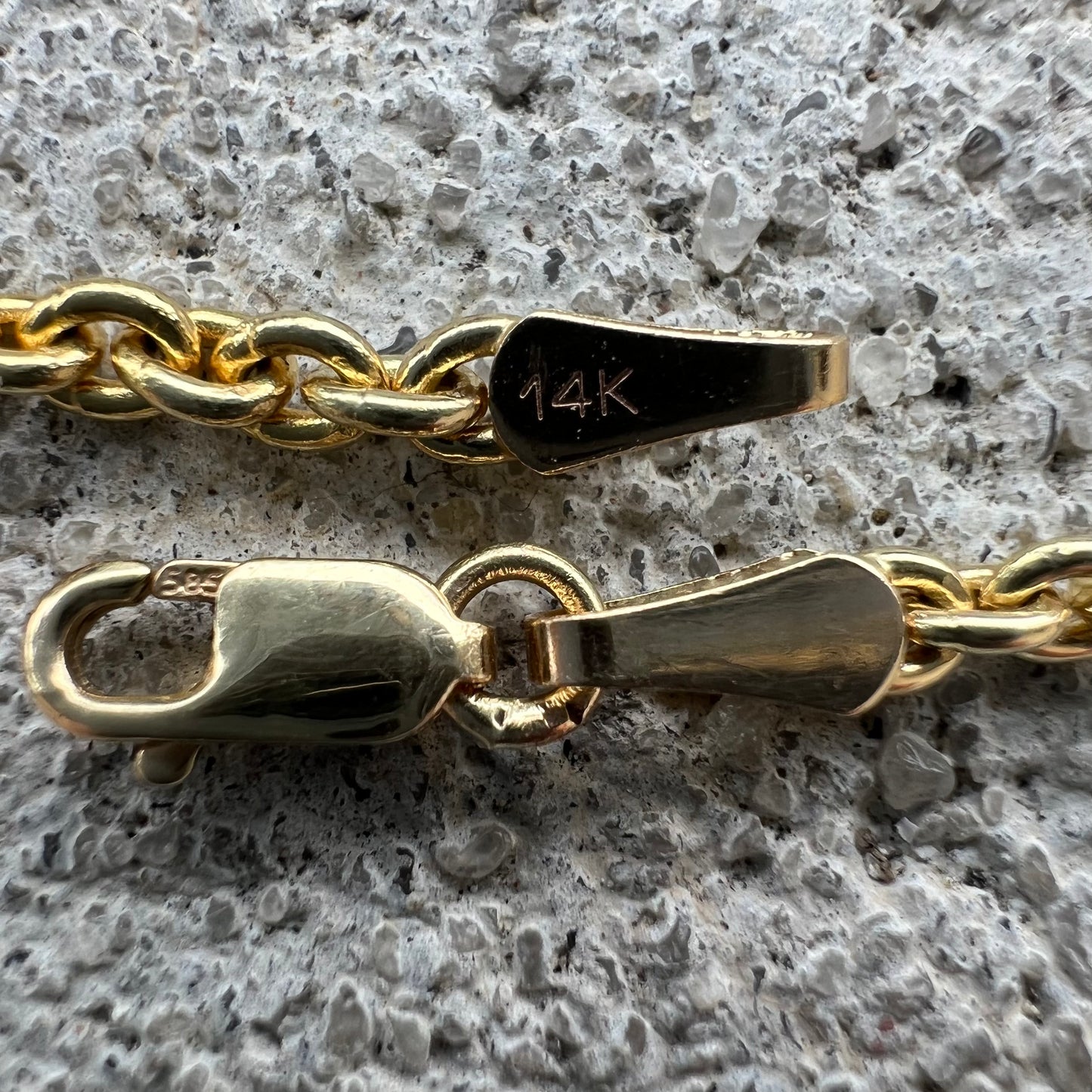 Solid 14k Yellow Gold Heavy Cable Chain Link Necklace (22”)