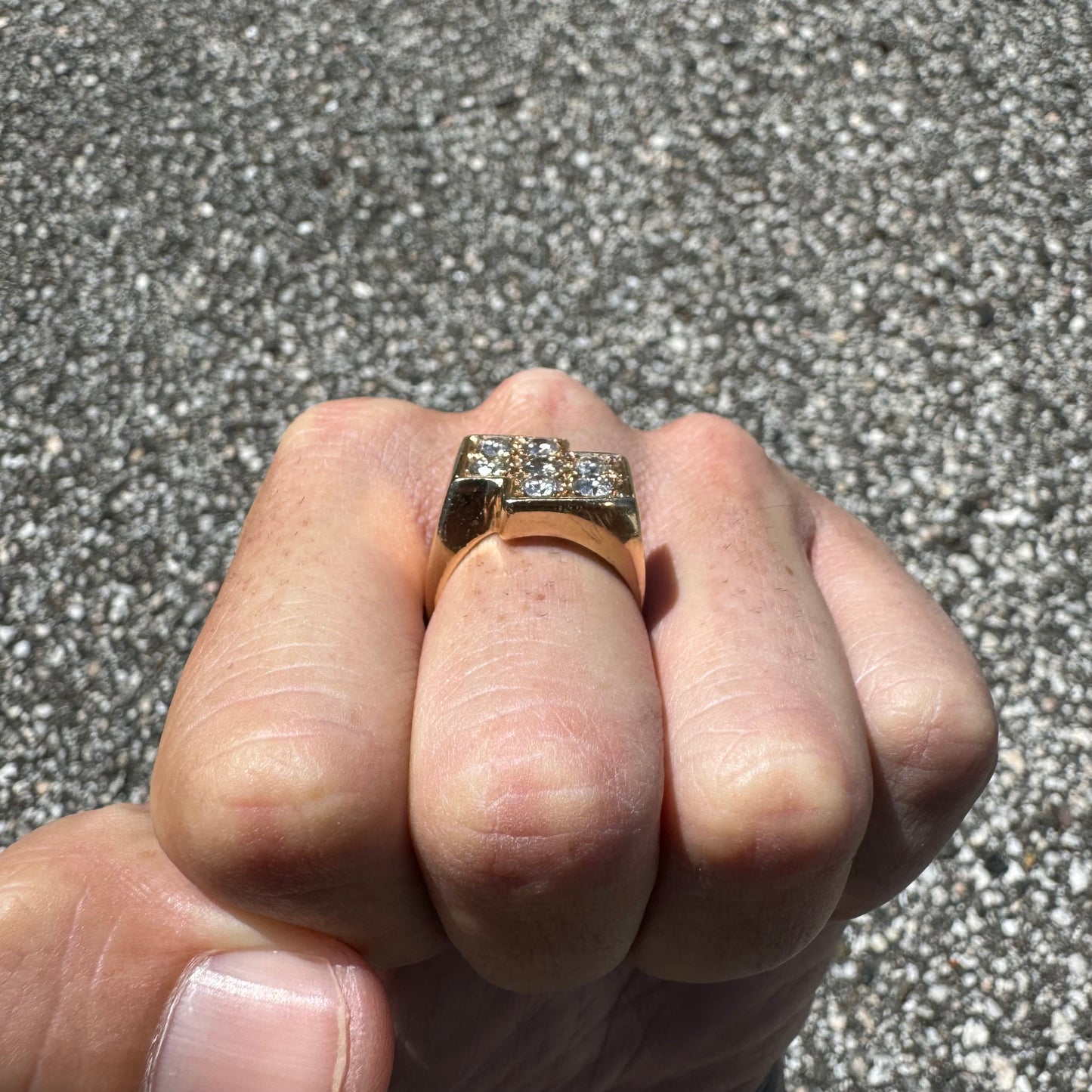 Custom Solid 14k Yellow Gold 1.5CTW Natural VS Diamond Dice Ring (8)