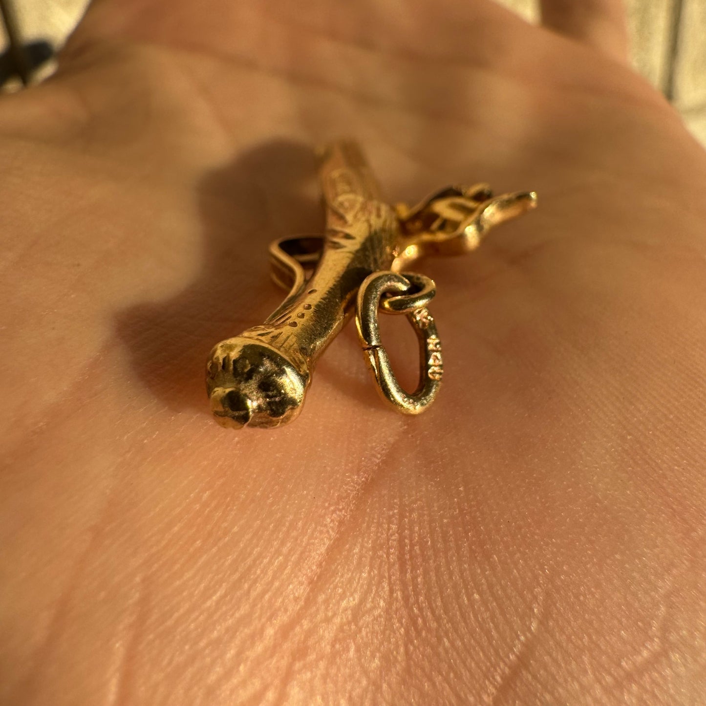Early 1900’s Solid 10k Yellow Gold Flintlock Pistol Pendant