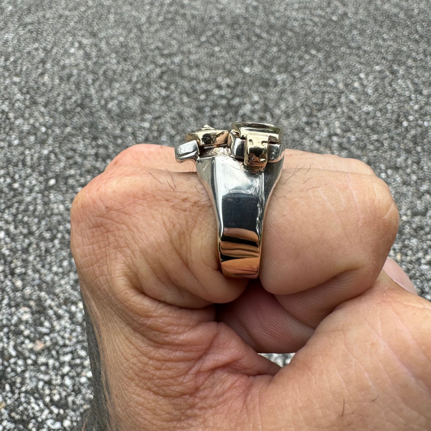 Custom Made 14k Yellow Gold And Sterling Silver Divers Mask Ring By Florida Key’s Jewelery (10)