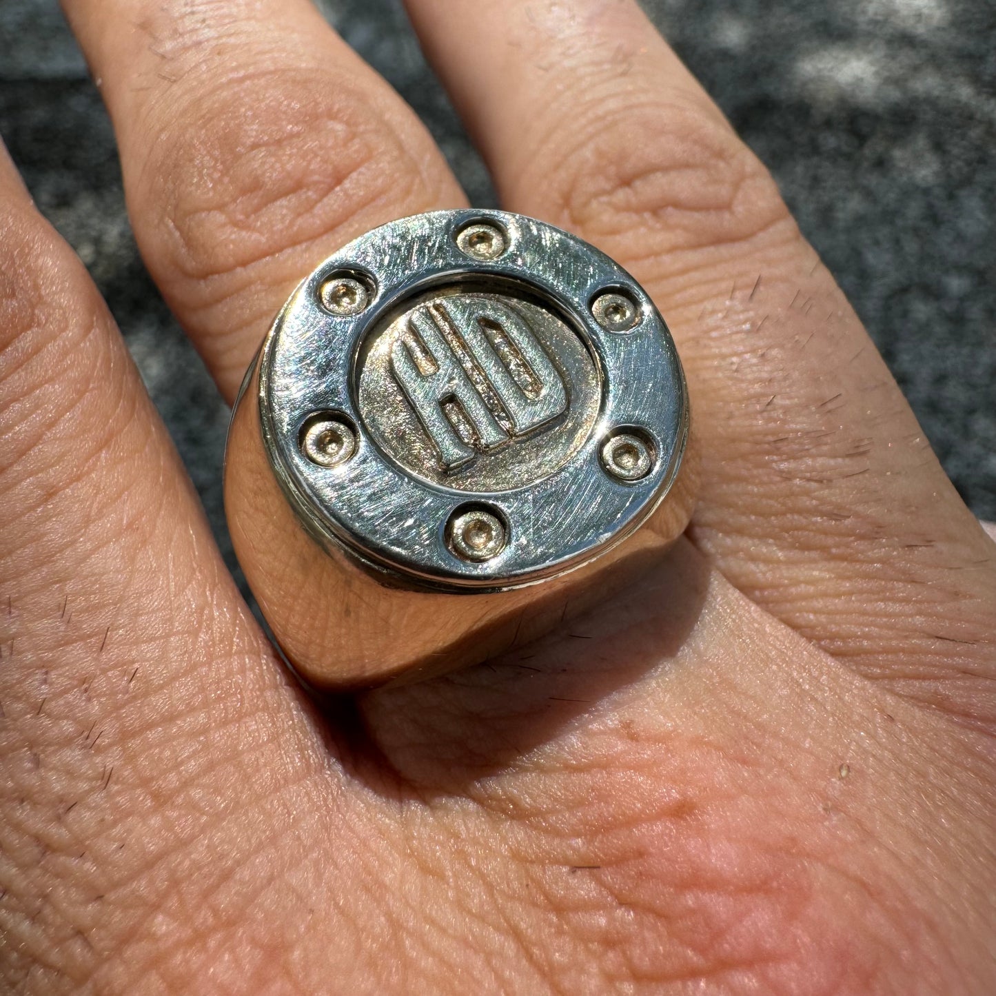 Vintage 14k Gold Harley-Davidson Derby Cover Ring (11.5)