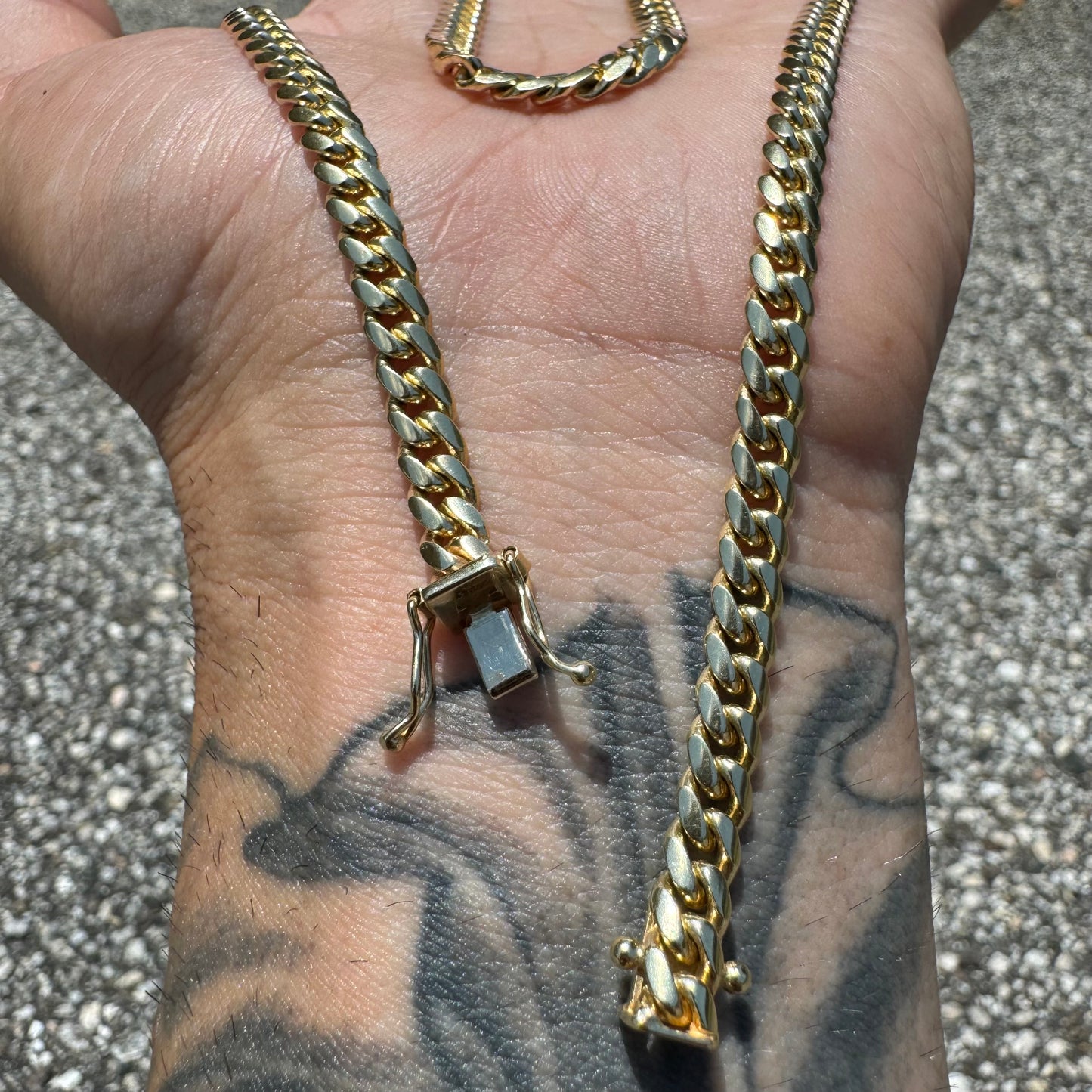 Brand New Solid 14k Yellow Gold Miami Cuban Link Necklace (22”)