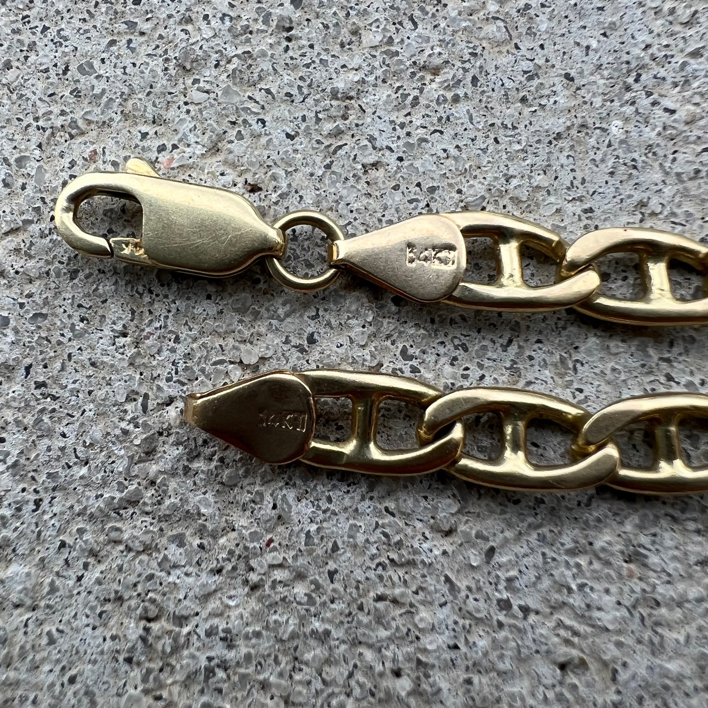 1970’s Solid 14k Yellow Gold OG Classic Style Mariner Link Necklace (18.5”)