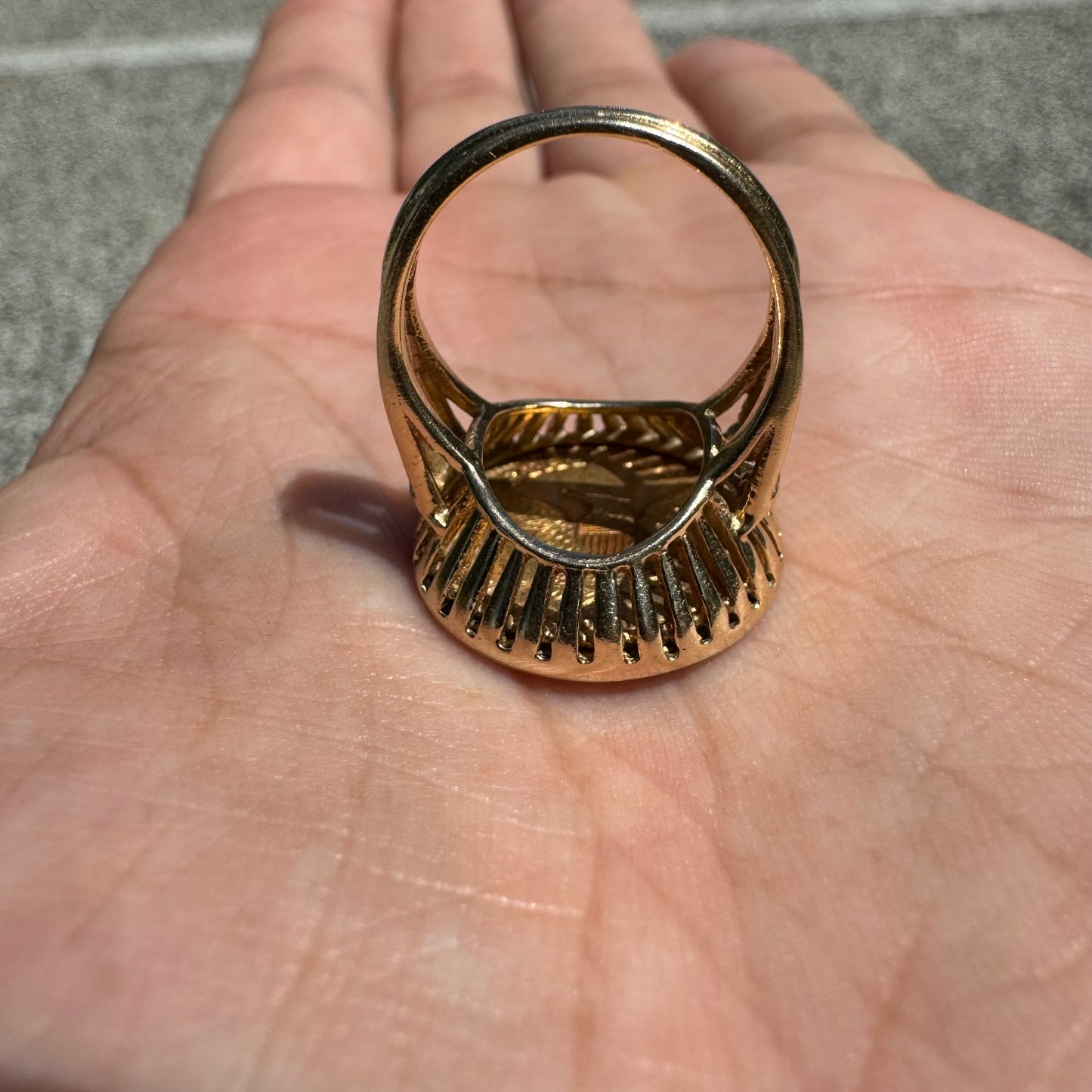 1906 Liberty Head $2.50 (22k) Gold Coin Ring (6)