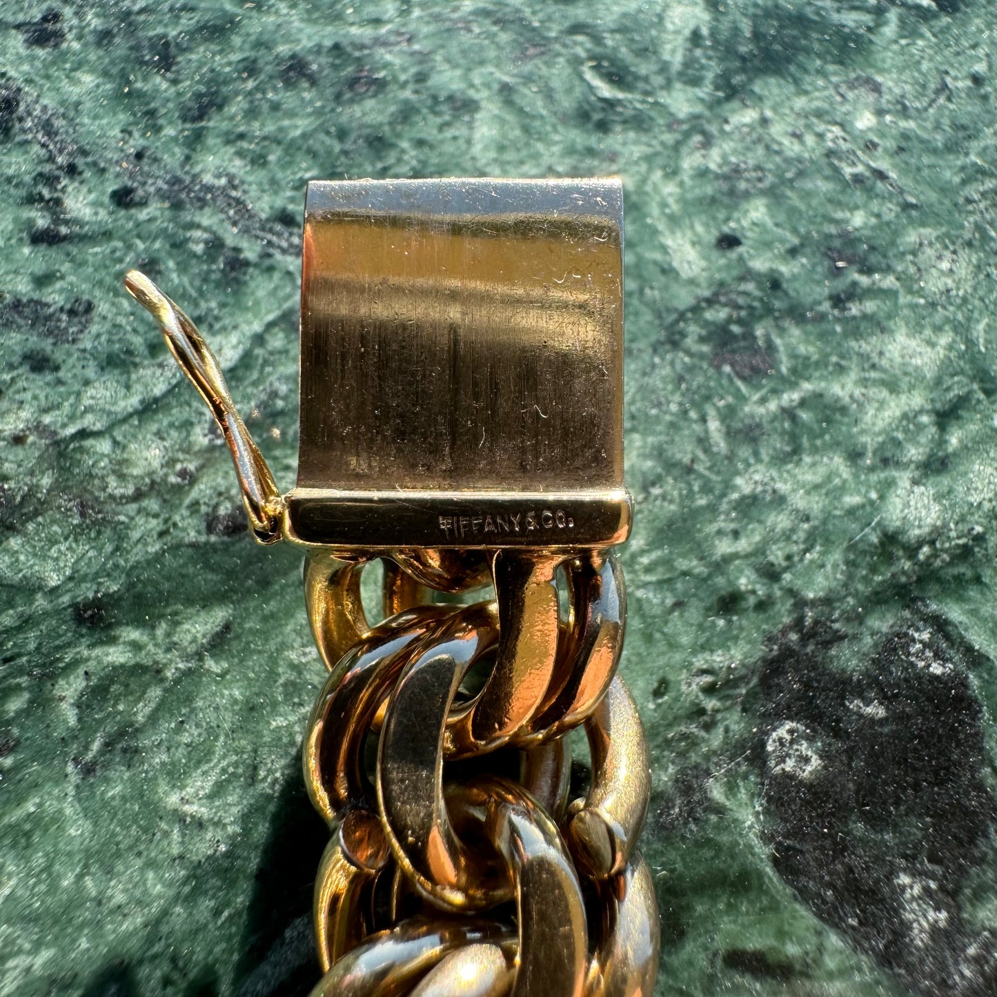 Mid-Century Tiffany & Co. Solid 14k Yellow Gold Heavyweight Chunky Chino Link Bracelet (8”)