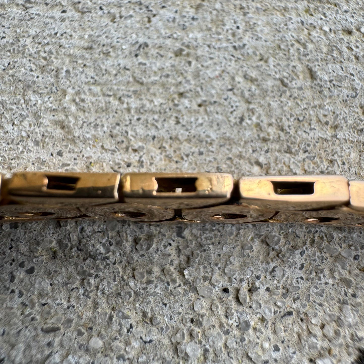Retro 1940’s French 18k Rose Gold 1.0CTW Natural Diamond Starburst Tessellated Honeycomb Bracelet (7”)