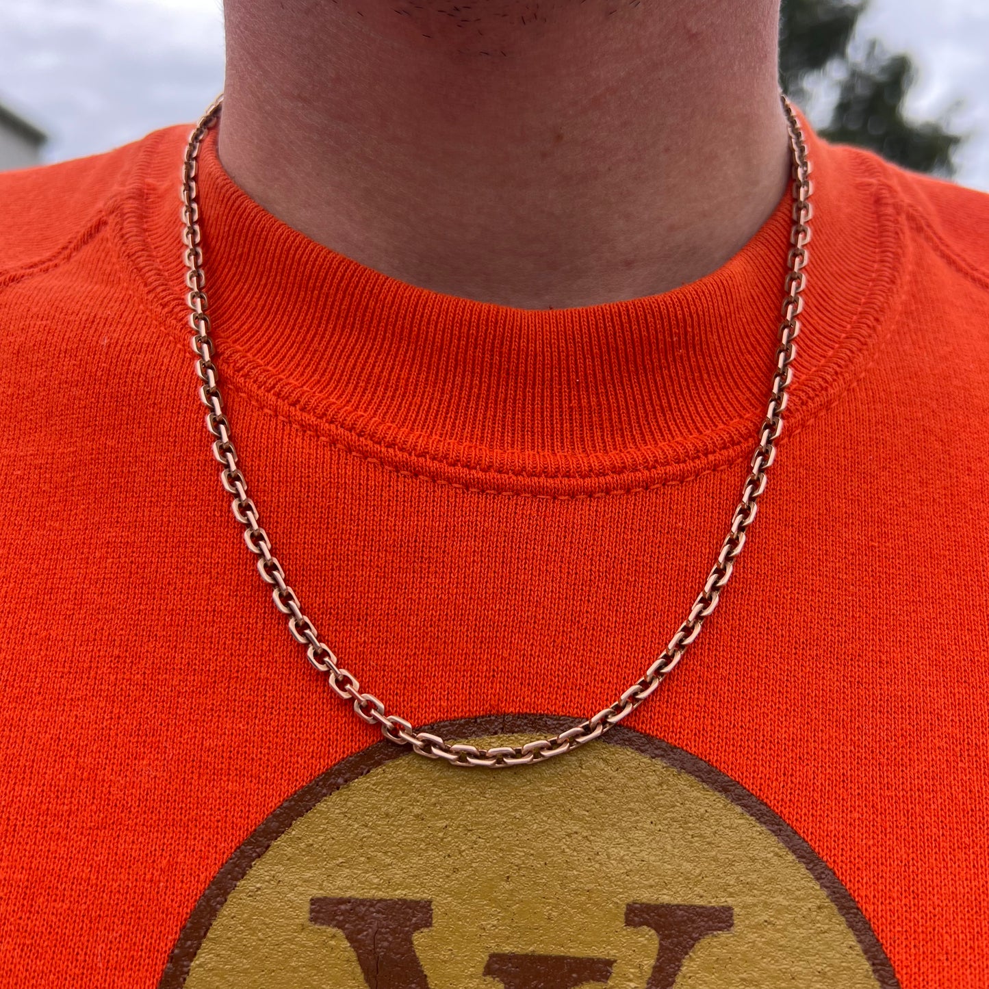Victorian Solid 12k Rose Gold Watch Chain Necklace (20.5”)