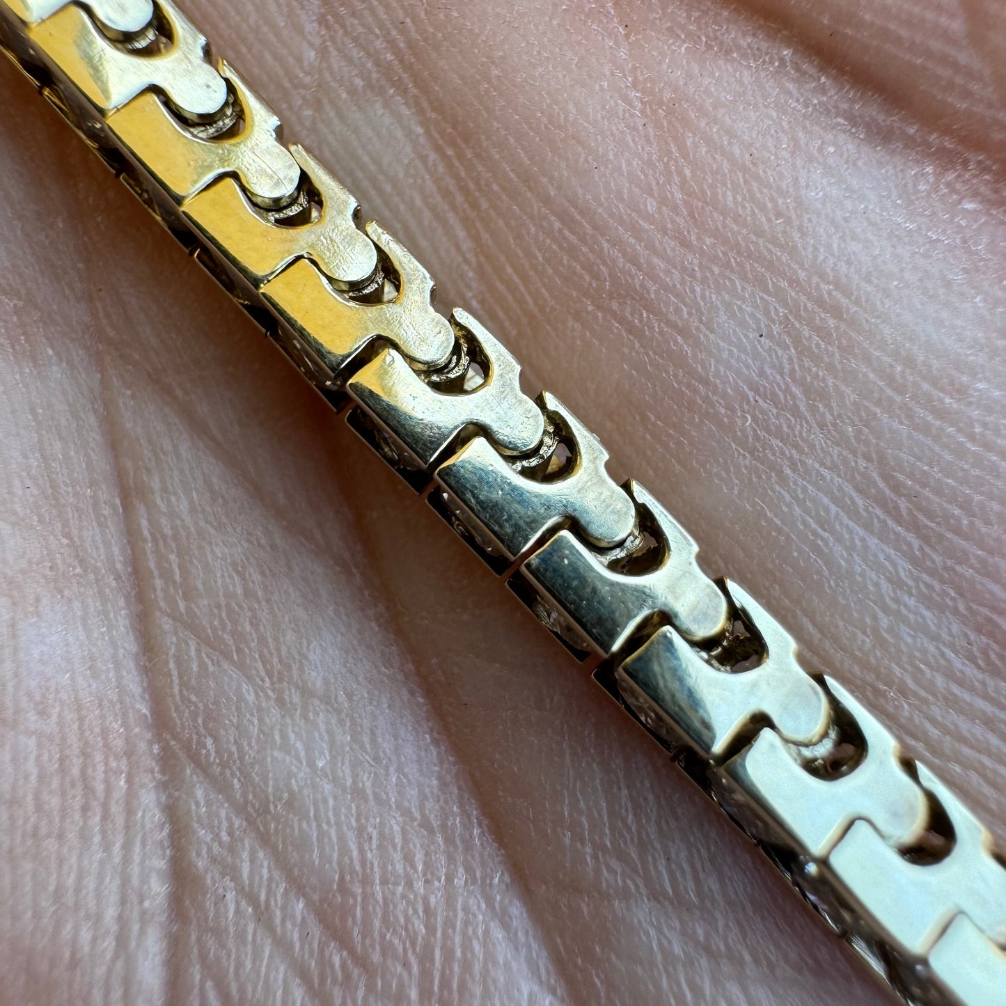 Vintage 14k Yellow Gold 4.13CTW Natural Channel Set Diamond Tennis Bracelet (6.65”)