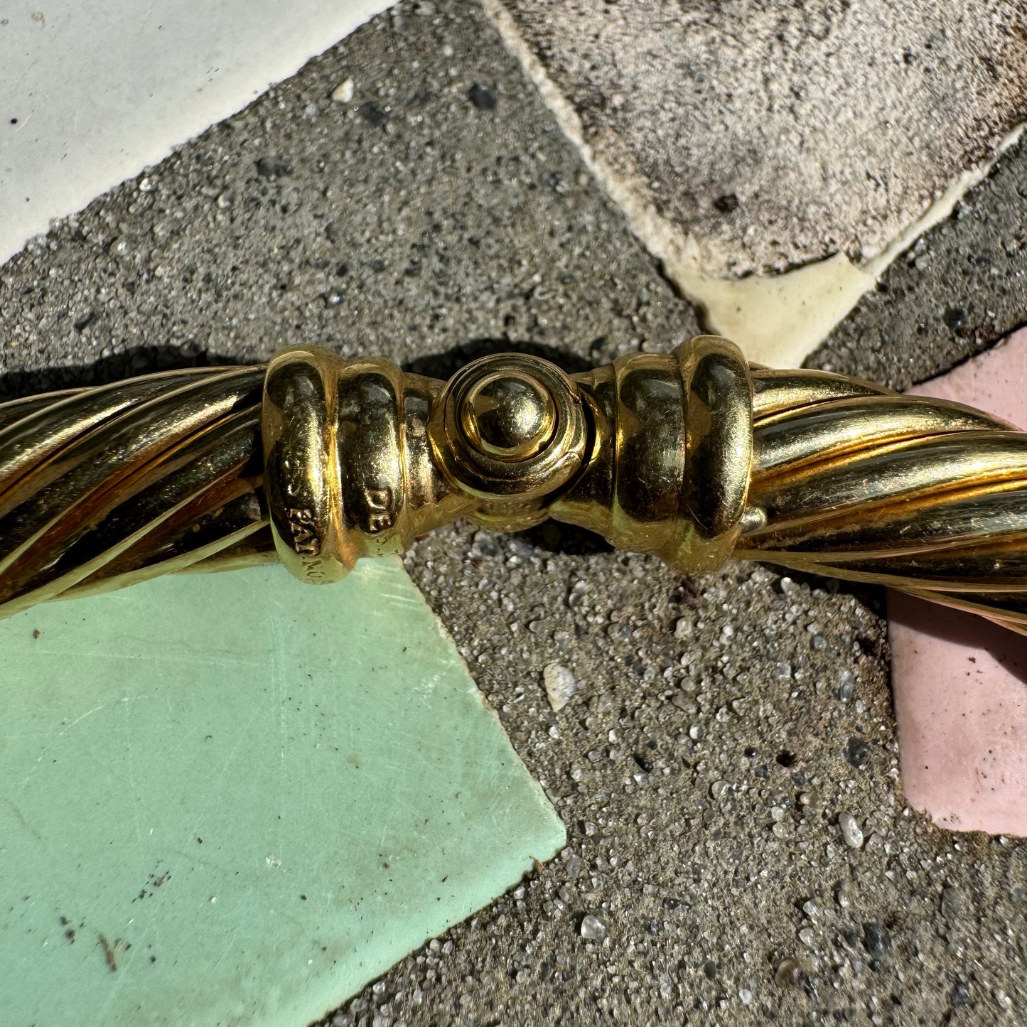 Vintage David Yurman 18k Yellow Gold Natural Diamond And Ruby Cable Link Buckle Necklace (16”)