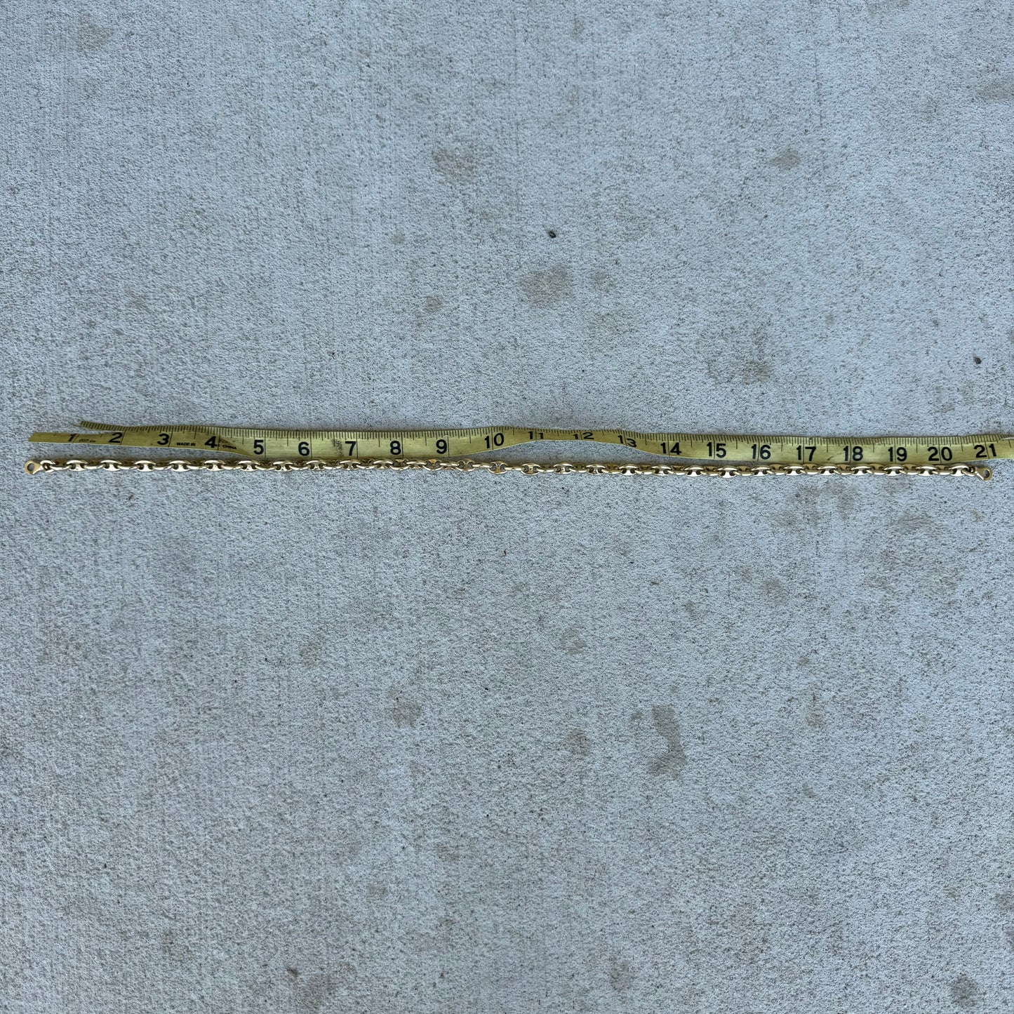 Vintage Solid 14k Yellow Gold Super Heavyweight Chaine D Ancre Puffed Gucci Link Necklace (21”)