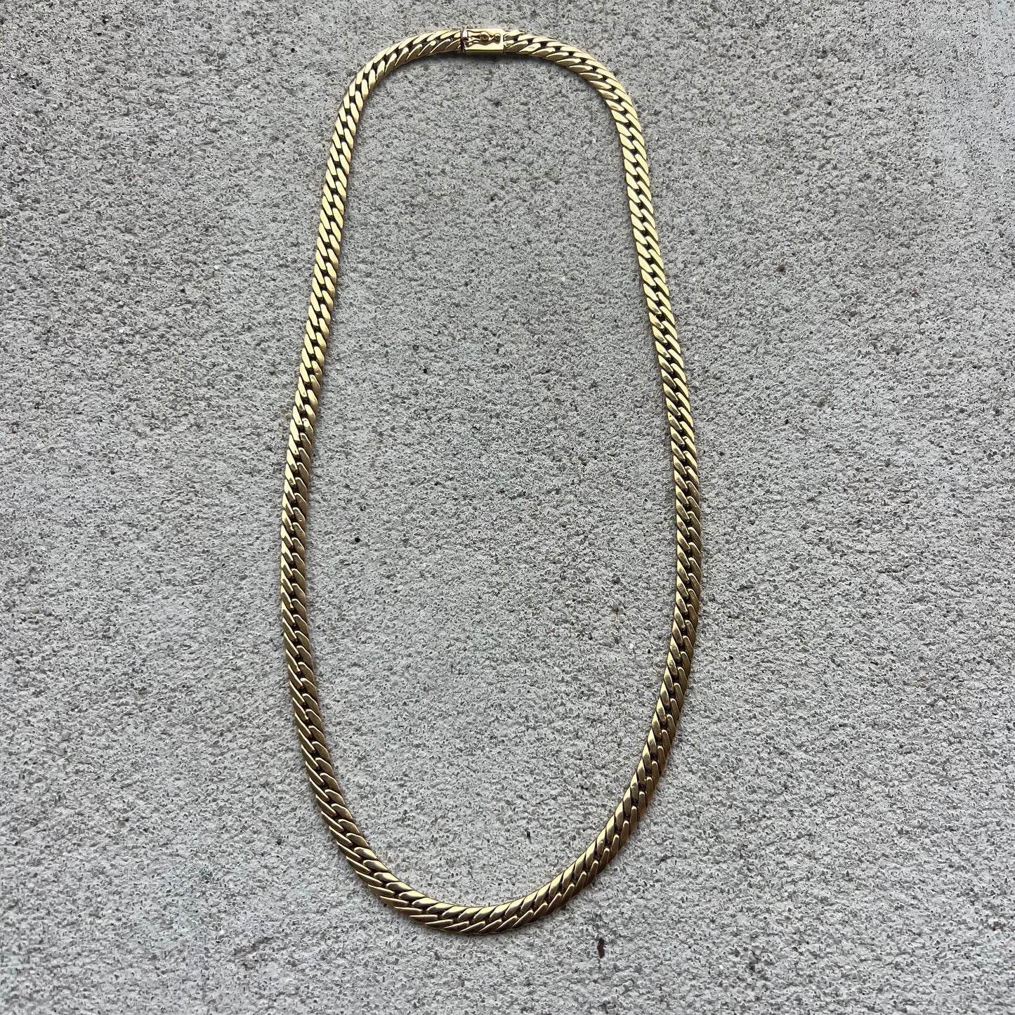 1970’s 14k Italian Yellow Gold Old School Sleek Miami Cuban Link Necklace (19”)