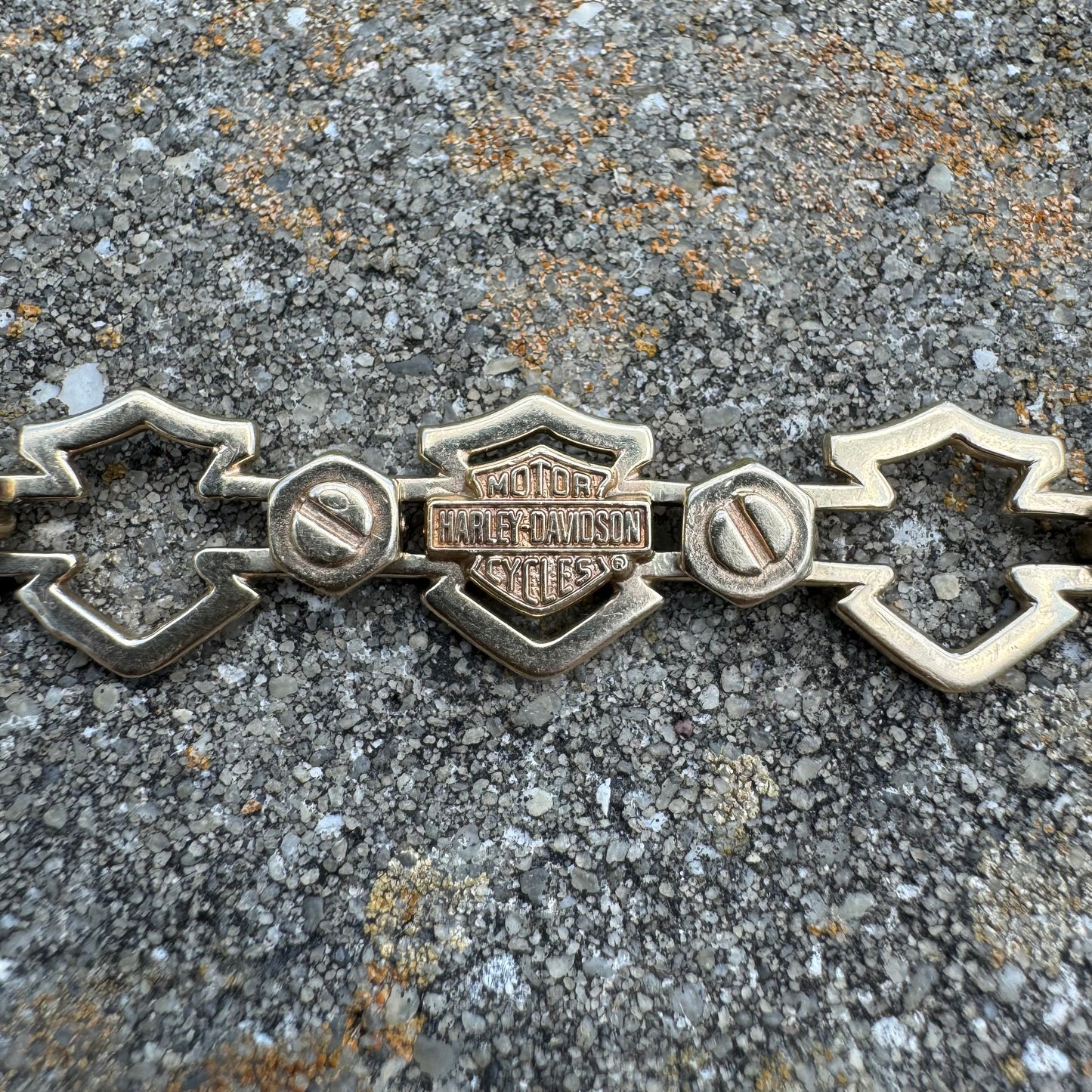 Vintage Solid 10k Yellow Gold Officially Licensed Harley-Davidson Bracelet (8.5)”