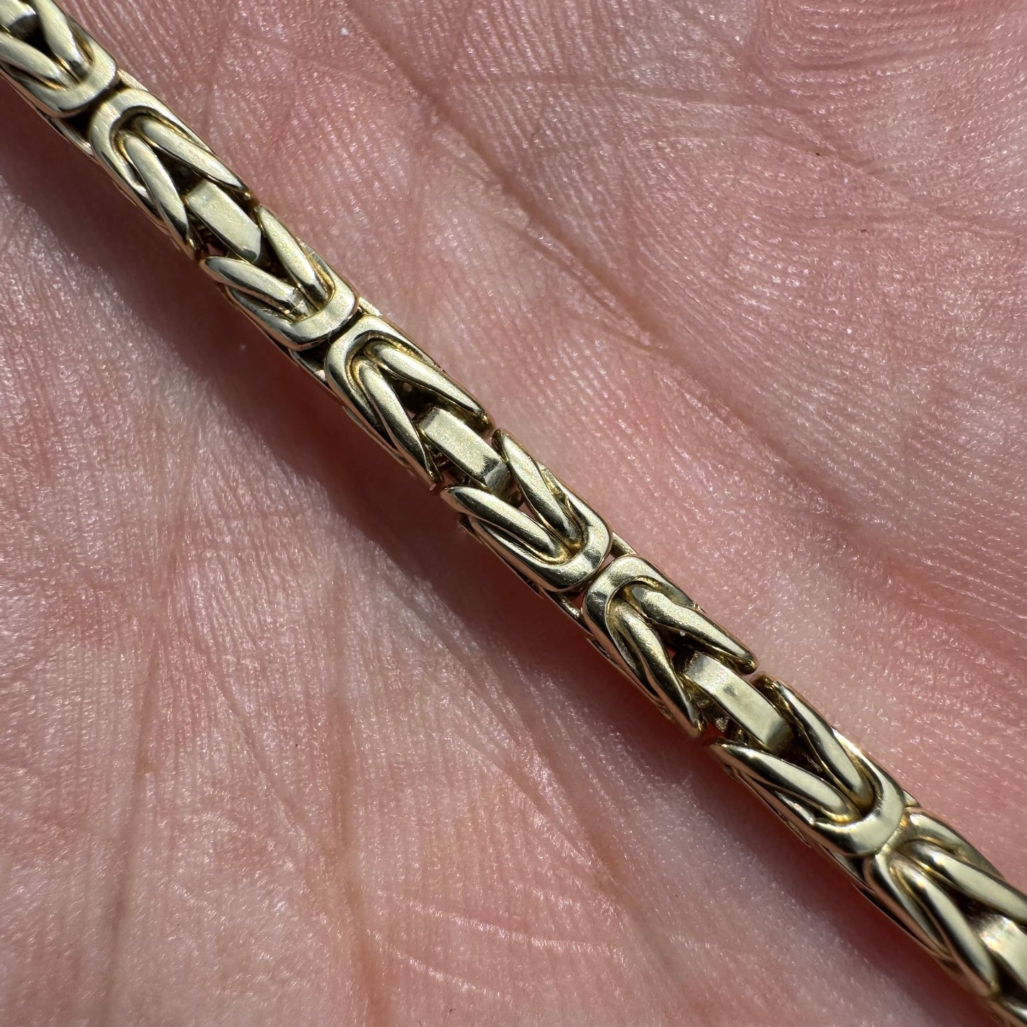 Vintage Solid 14k Yellow Gold Byzantine Link Necklace (16.25”)