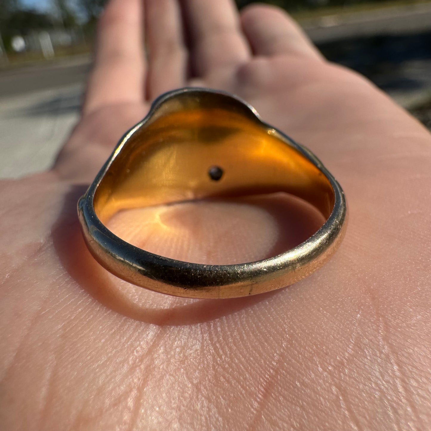 Early 1900’s Art Nouveau Solid 12k Yellow Gold Old Euro Cut Diamond Pirate Figural Ring (11)