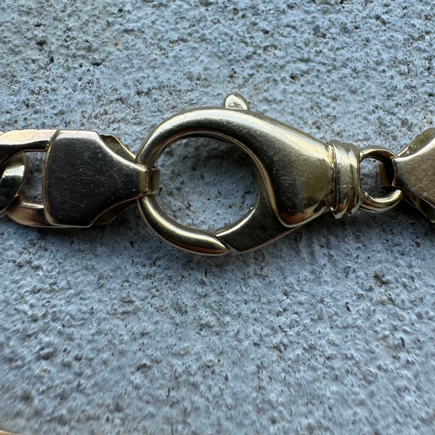 Vintage Solid 14k Italian Gold Tigers Eye Mariner Link Heavy Duty Bracelet (8.75”)