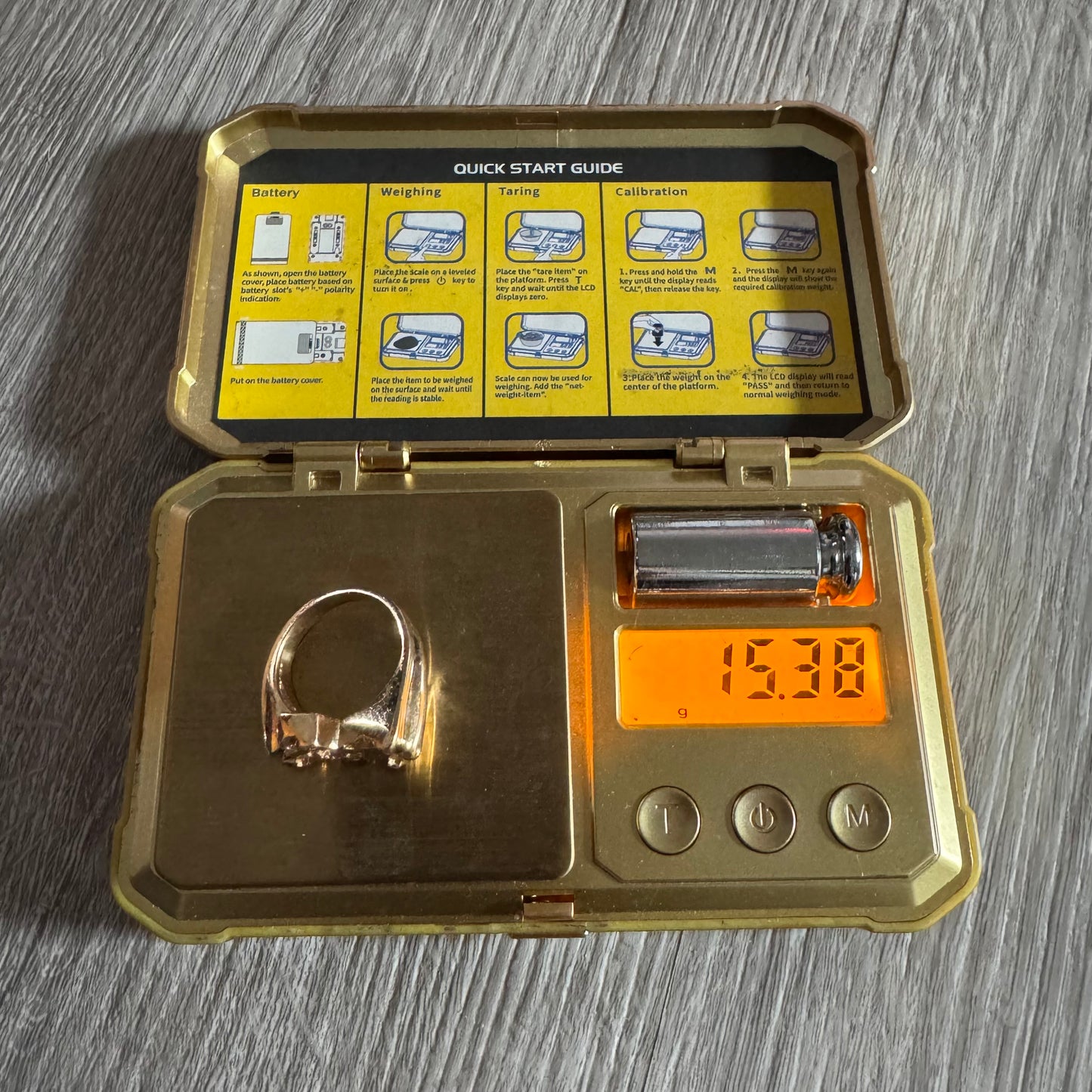 1980’s Solid 14k Yellow Golf Heavyweight Texas Nugget Ring (9.5)