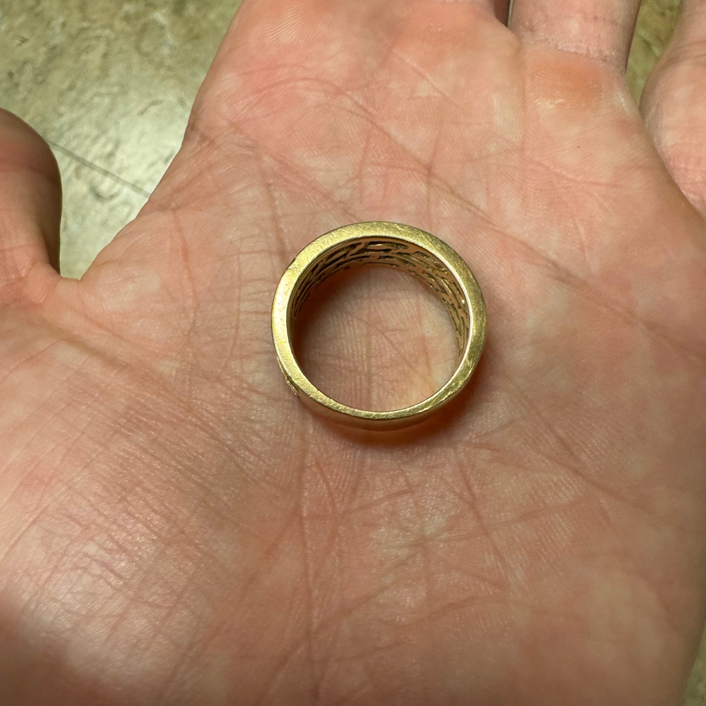 Vintage Solid 14k Yellow Gold Barbed Wire Ring (9.5)