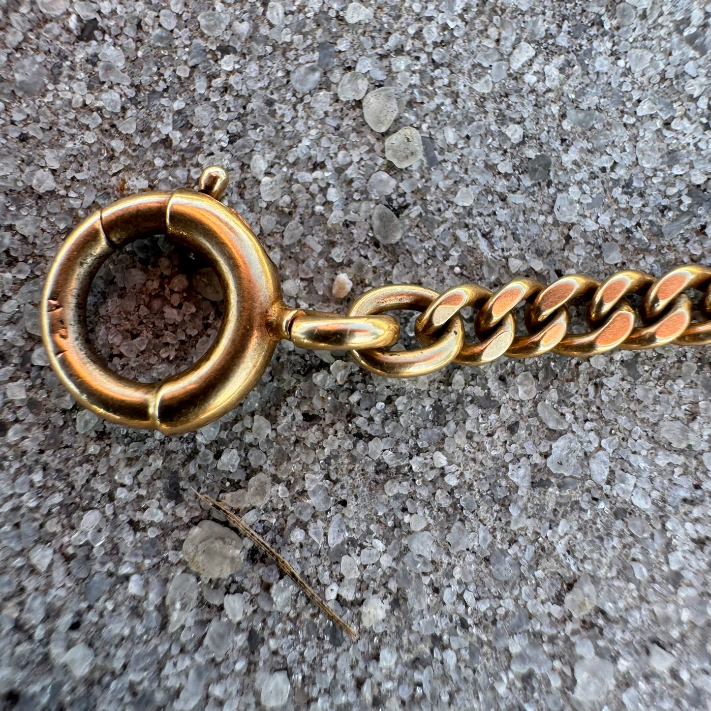 1922 Solid 14k Buttery Yellow Gold Sliding Double Albert Curb Link Watch Chain Necklace (22.25”)
